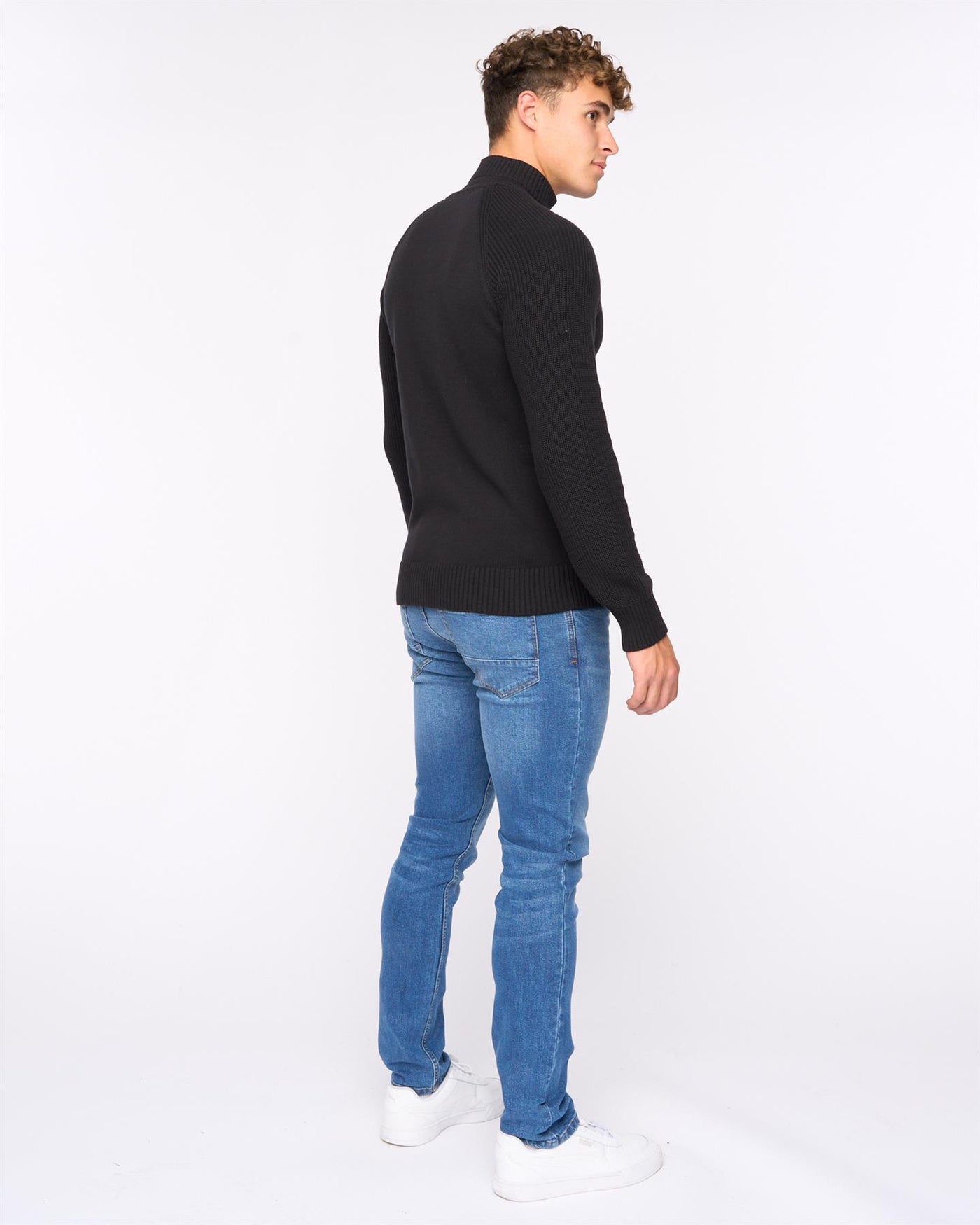 Mens Birchin Zip Thru Knit Black