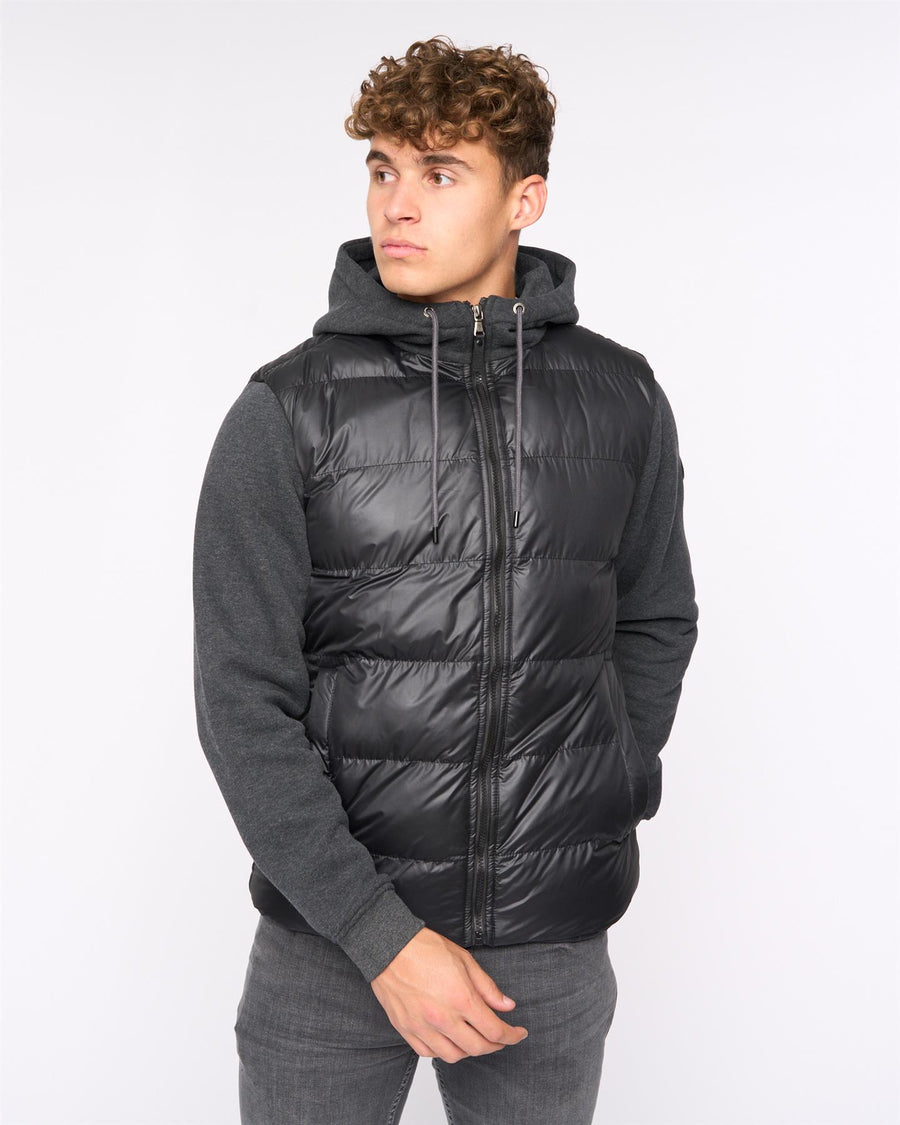 Mens  Brookes Jersey Puffer Jacket Black