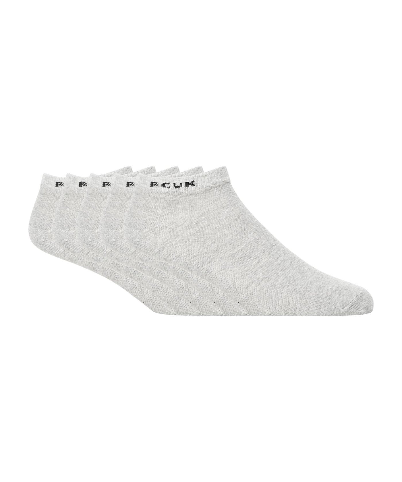 Mens FCUK Trainer Socks 5pk Light Grey Melange/Black