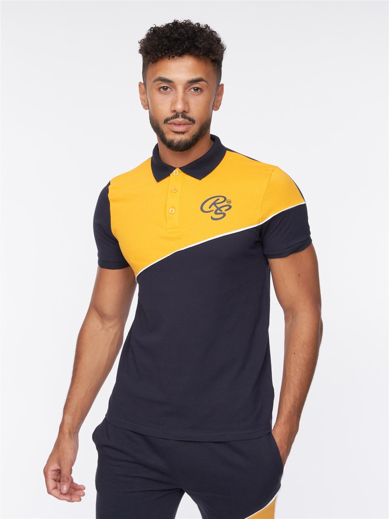 Ventamoore Polo/Shorts Set Navy/Yellow