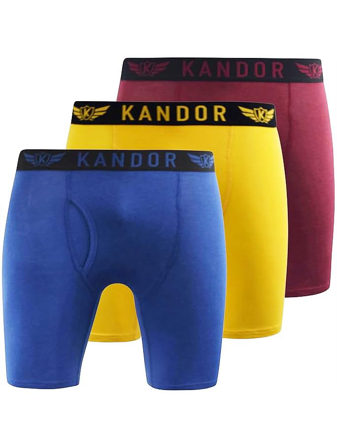 Men's Bambuso Boxers 3pk Yellow/Wine