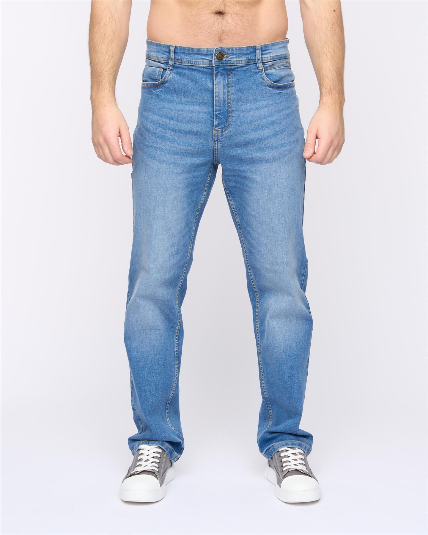 Mens Rushawn Relaxed Fit Jeans Light Wash