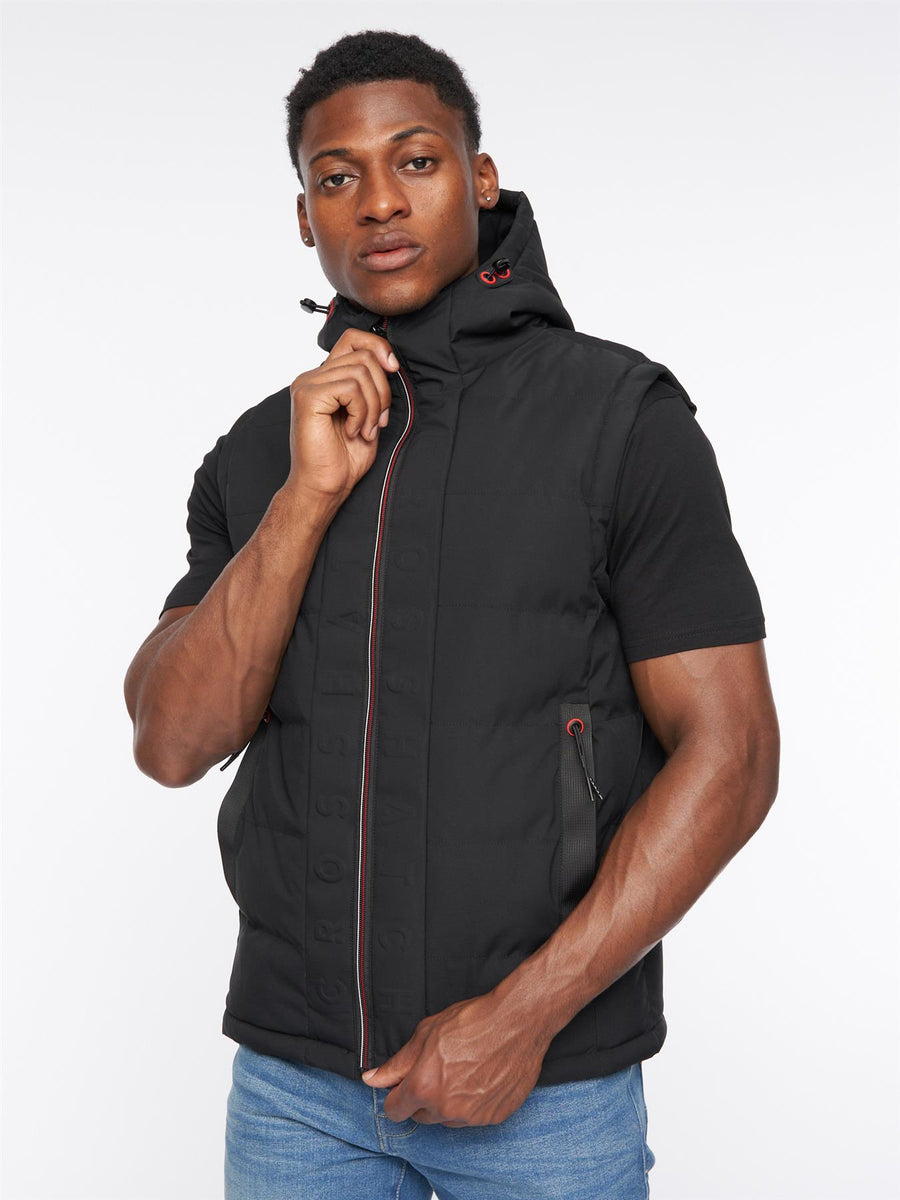 Mens Kampnew Embossed Gilet Black