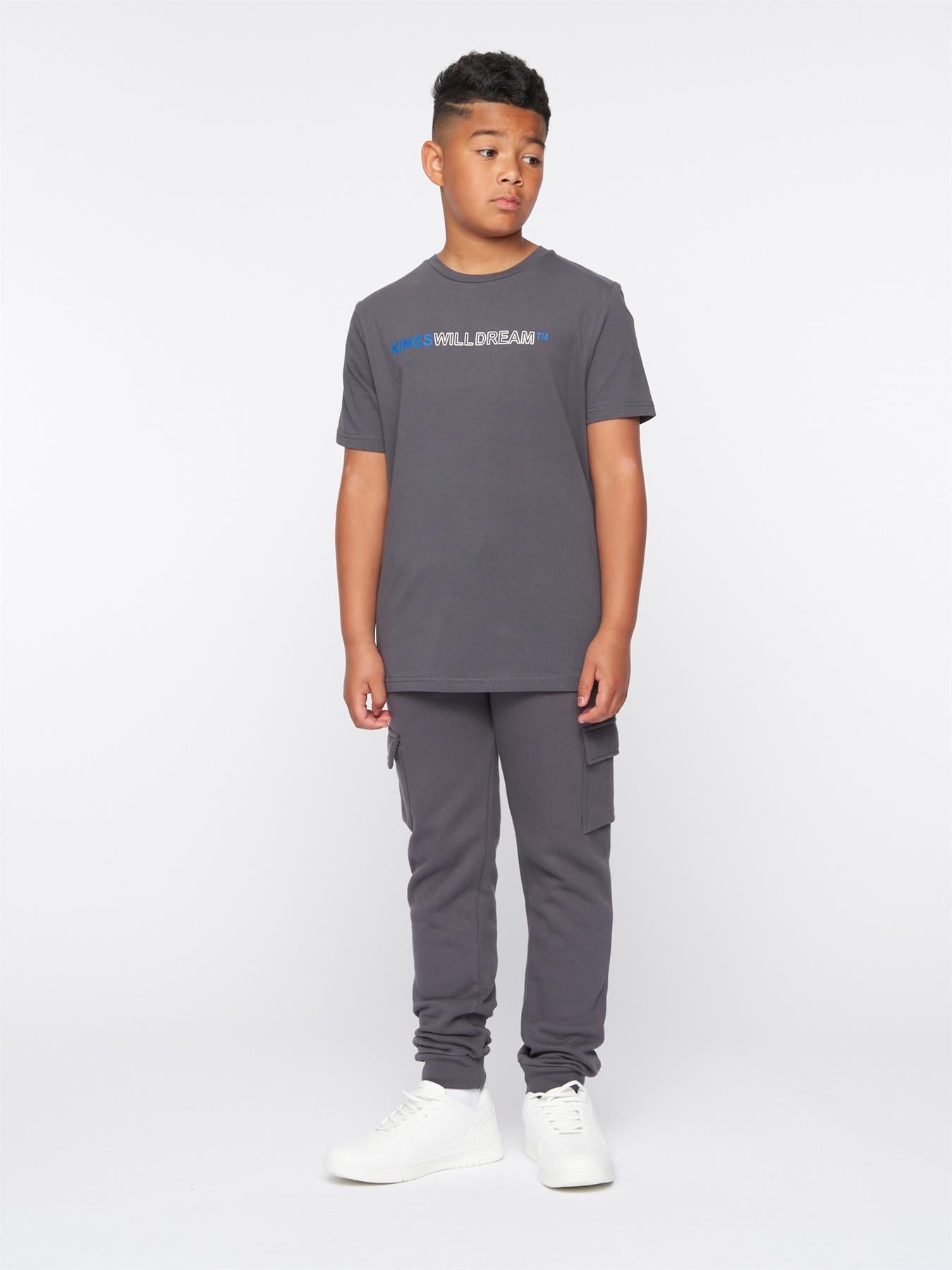 Quinn T-Shirt Asphalt / Blue / White