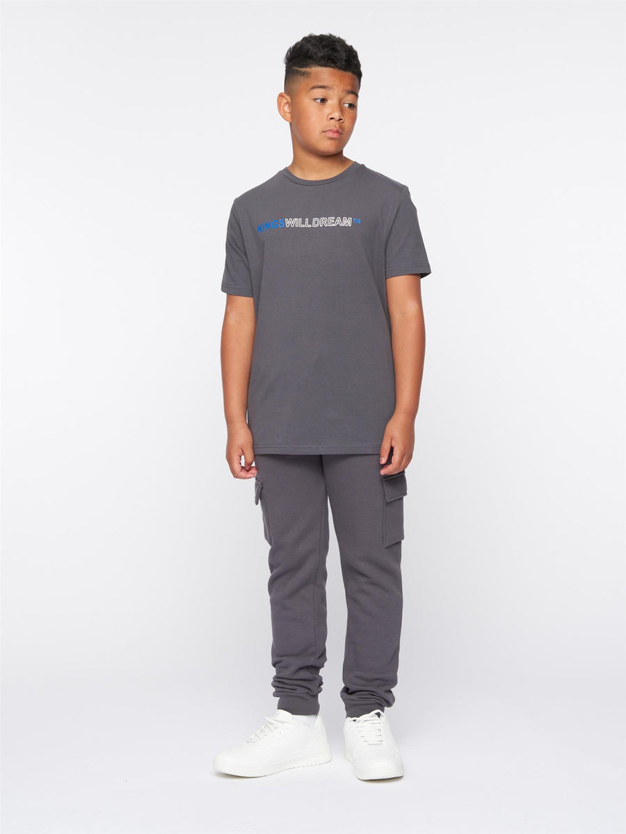 Quinn T-Shirt Asphalt / Blue / White