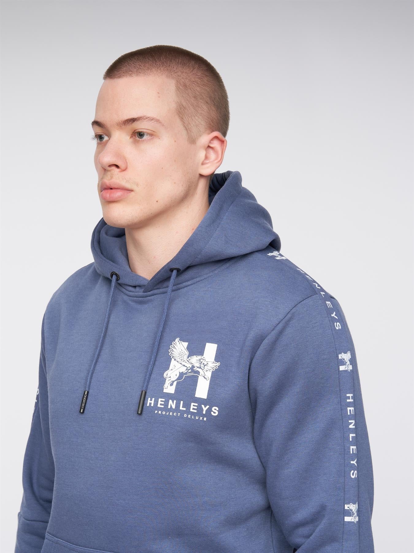 Mens Tapehen Hoodie Deep Blue