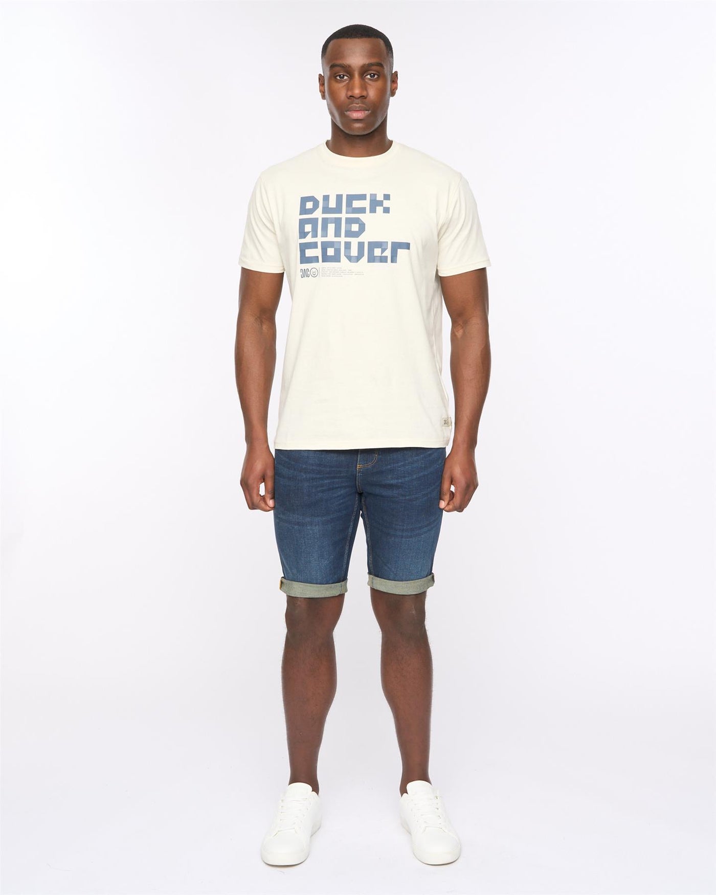 Duck and Cover Mens Mustone Denim Shorts Raw Wash