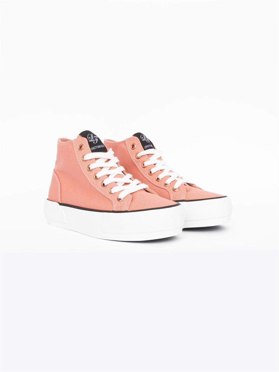 Ladies Millie Hi-Tops Pink/White