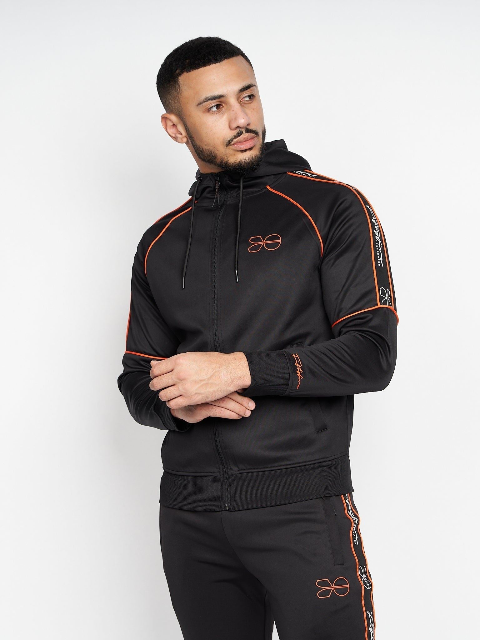 Black and orange tracksuit online