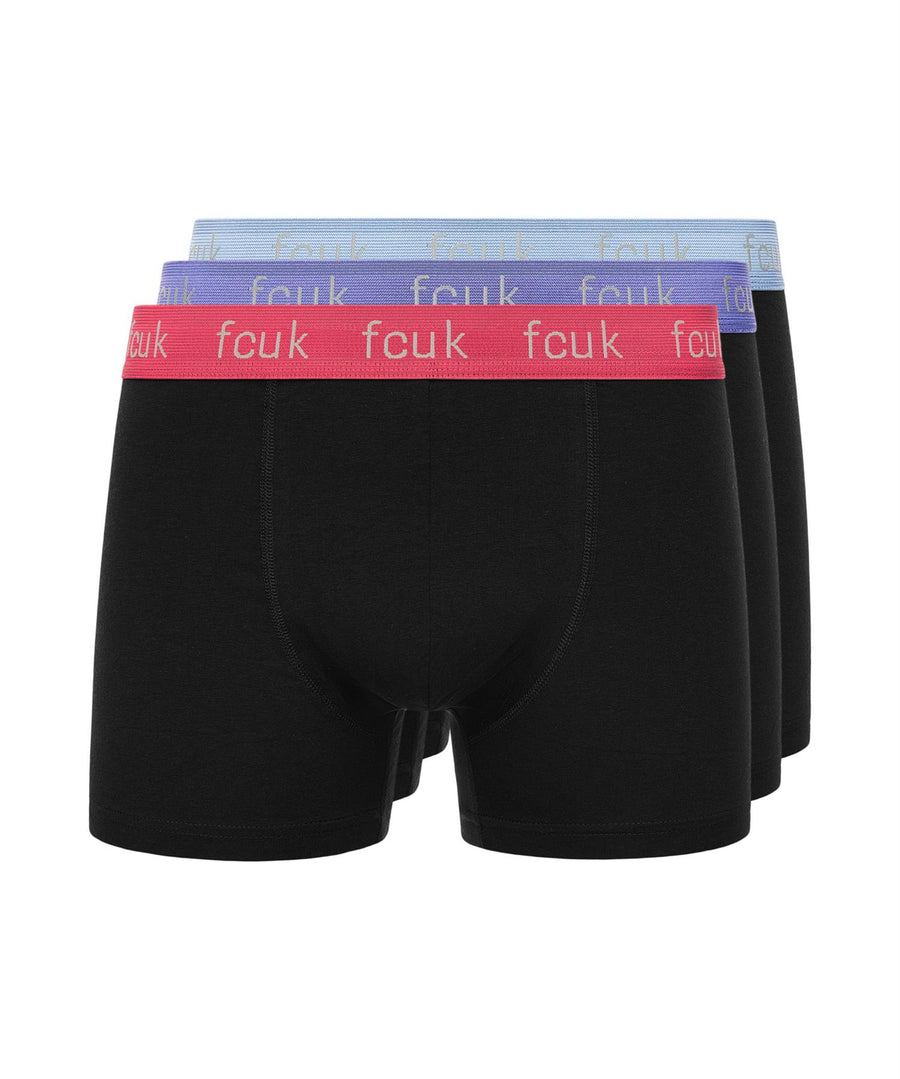 Mens FCUK2 Boxers 3pk Black