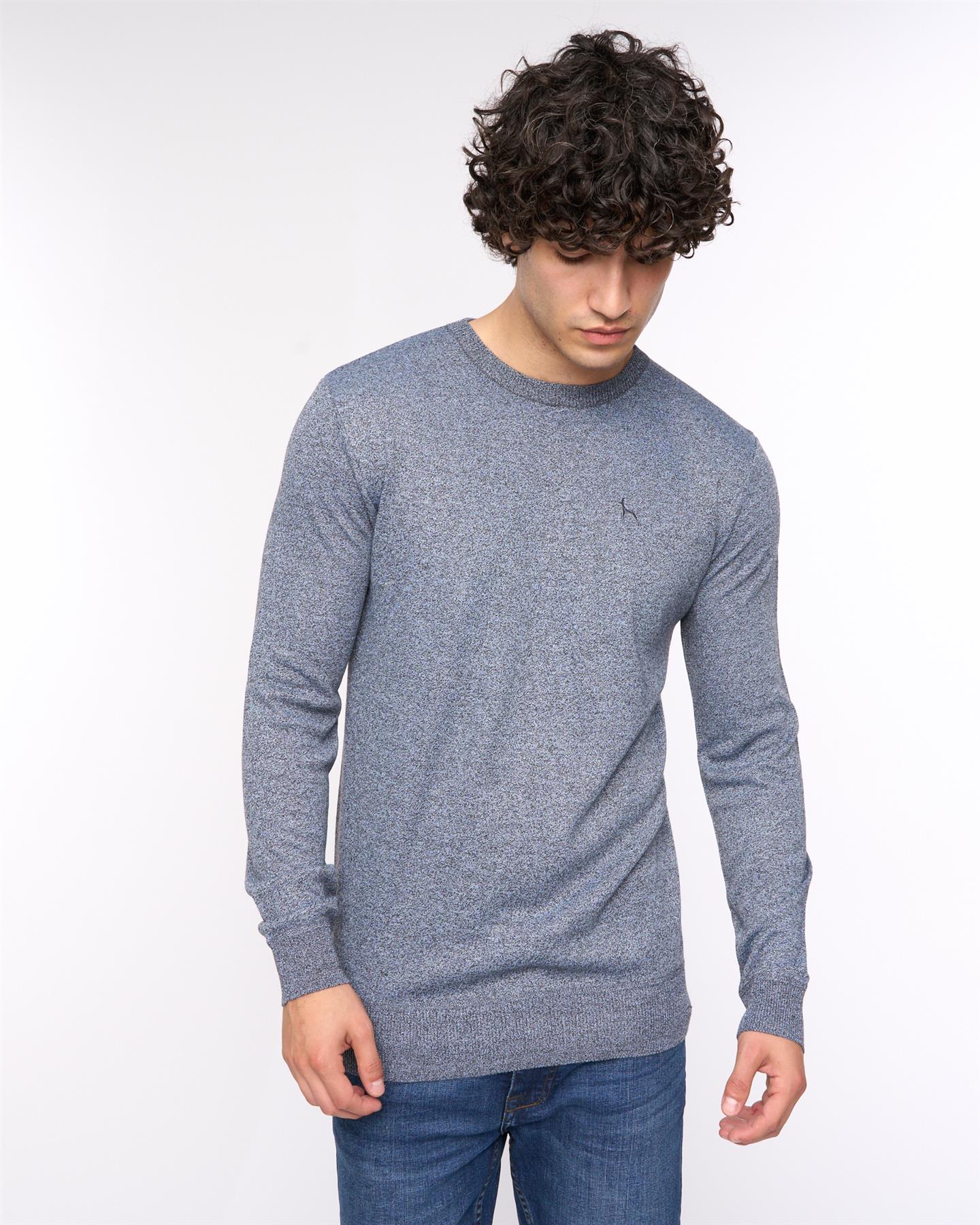 Mens Loxham Crew Knit Black Marl