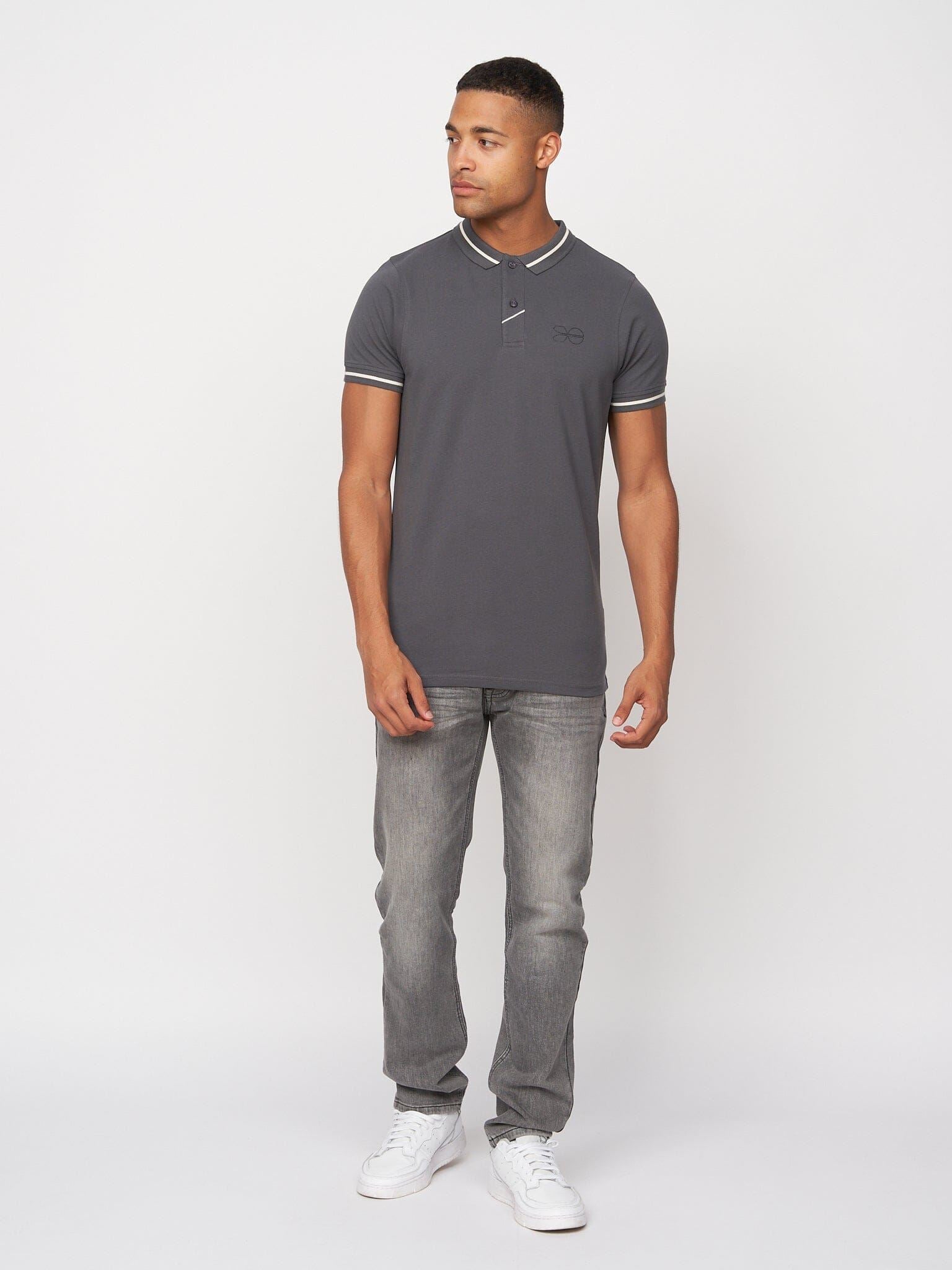 Mens Tata Polo Dark Grey