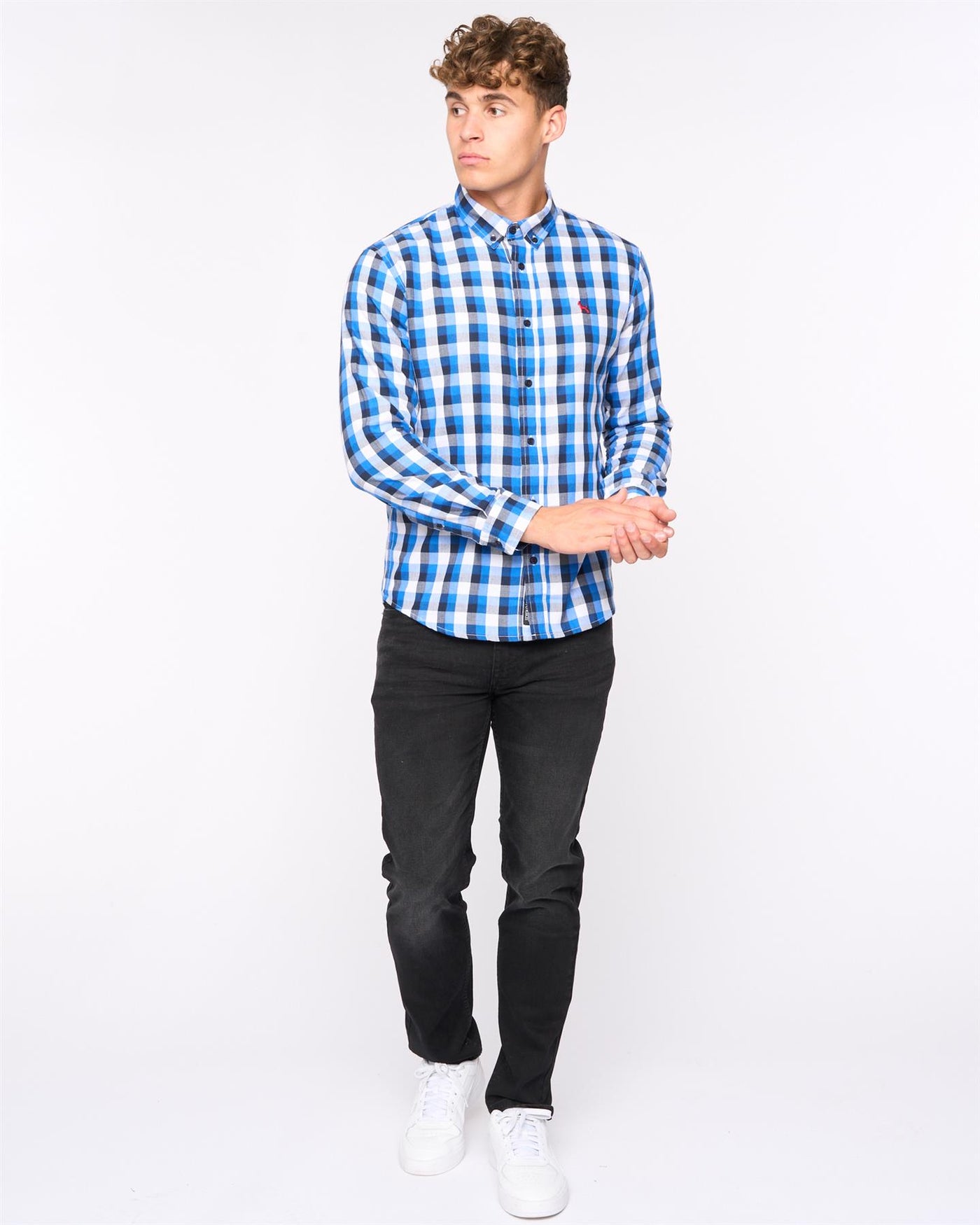 Mens  Gosfield Slim Fit Check Shirt Blue Check