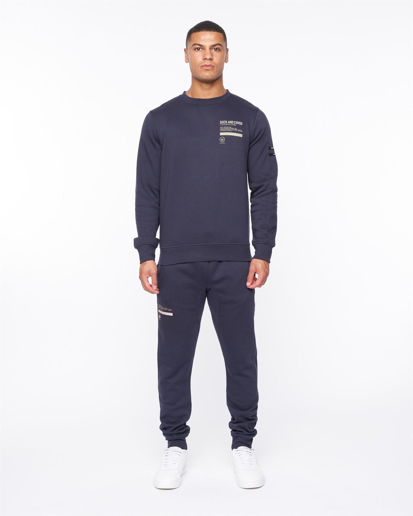 Mens Jennerkins Crew Sweat & Joggers Set Navy