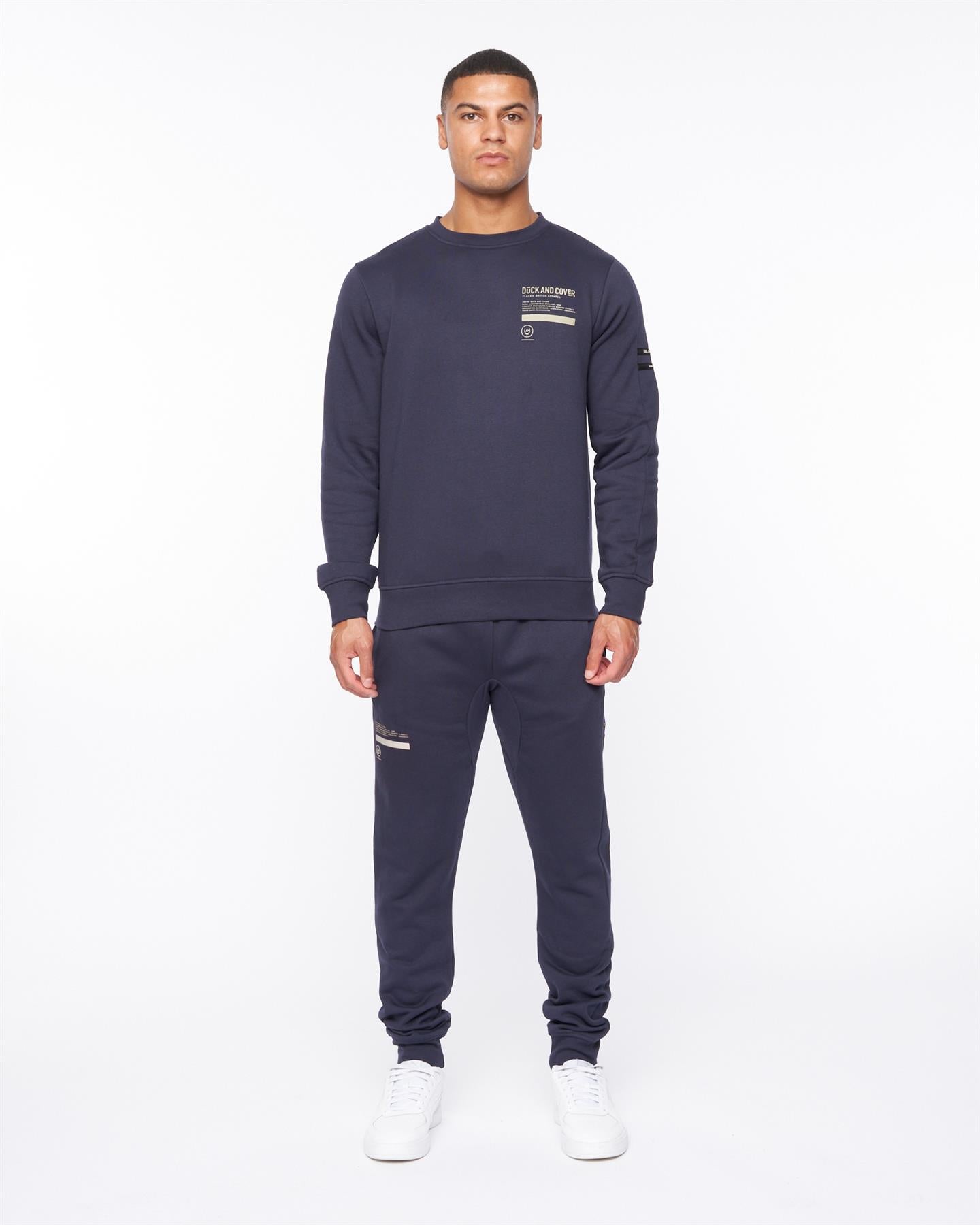 Mens Jennerkins Crew Sweat & Joggers Set Navy