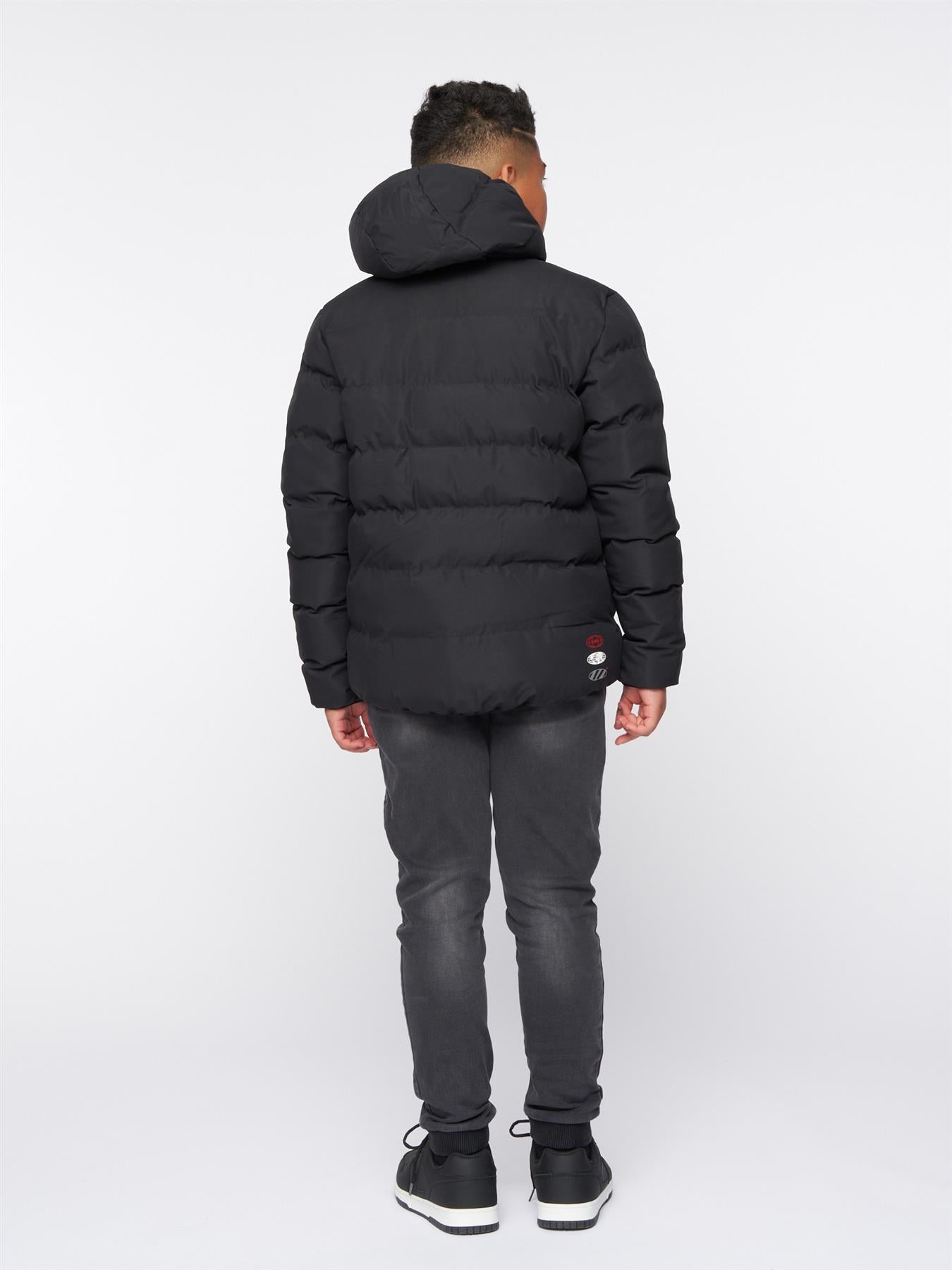 Kamon Short Puffer Jacket Black