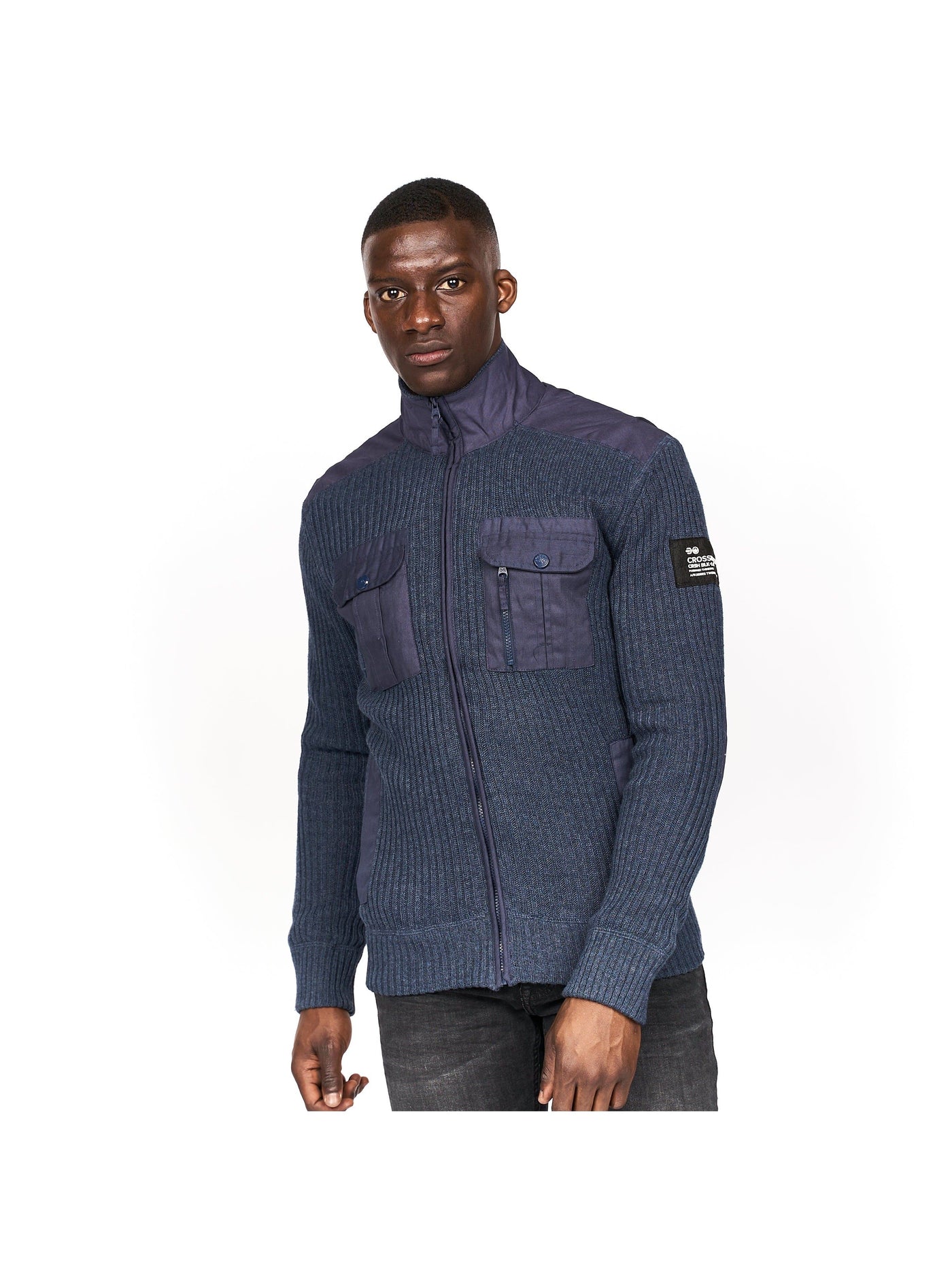 Mens Palax Knit Navy Marl