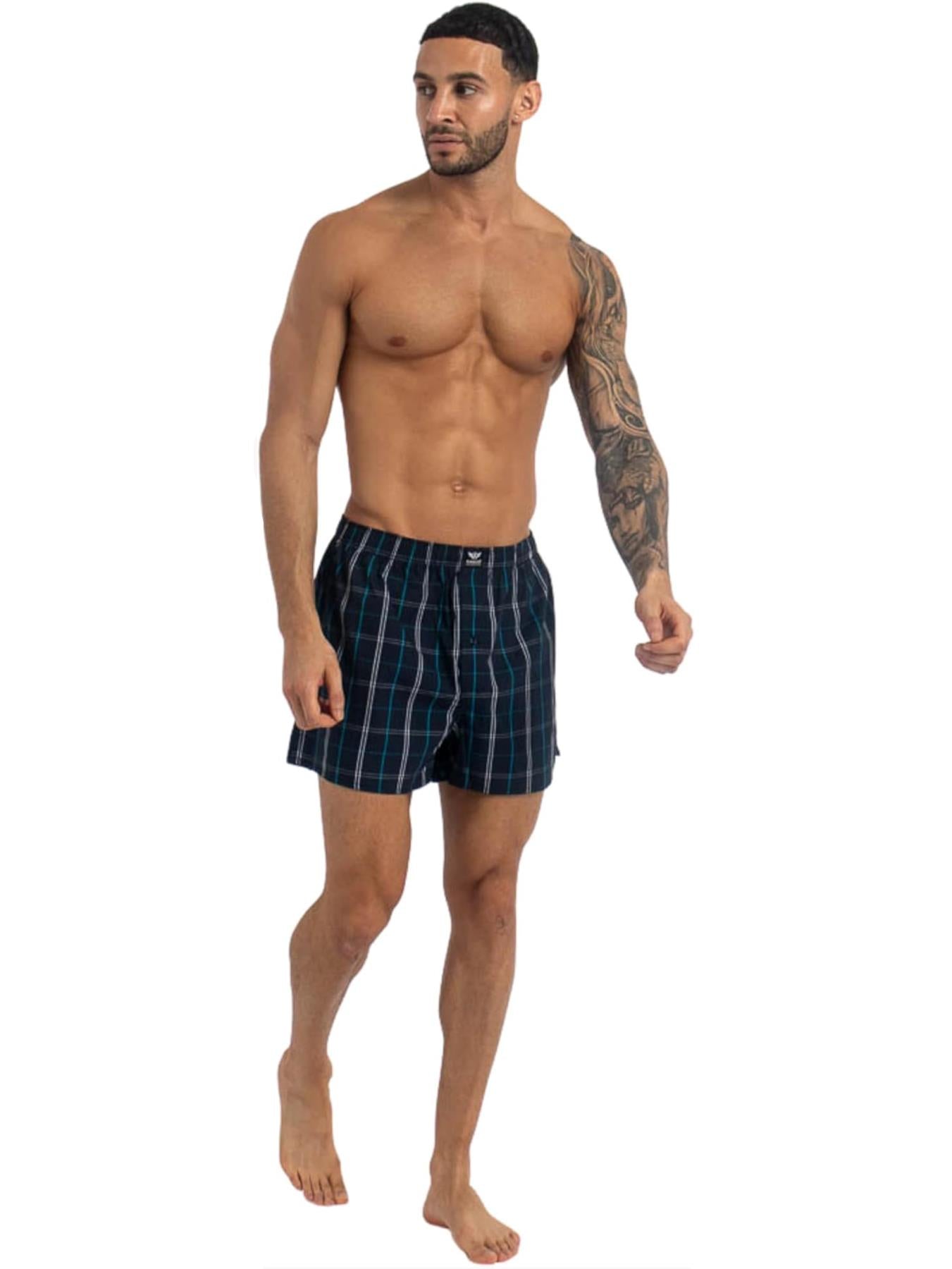 Men's Daxhe Woven Boxers 6pk Blue Check