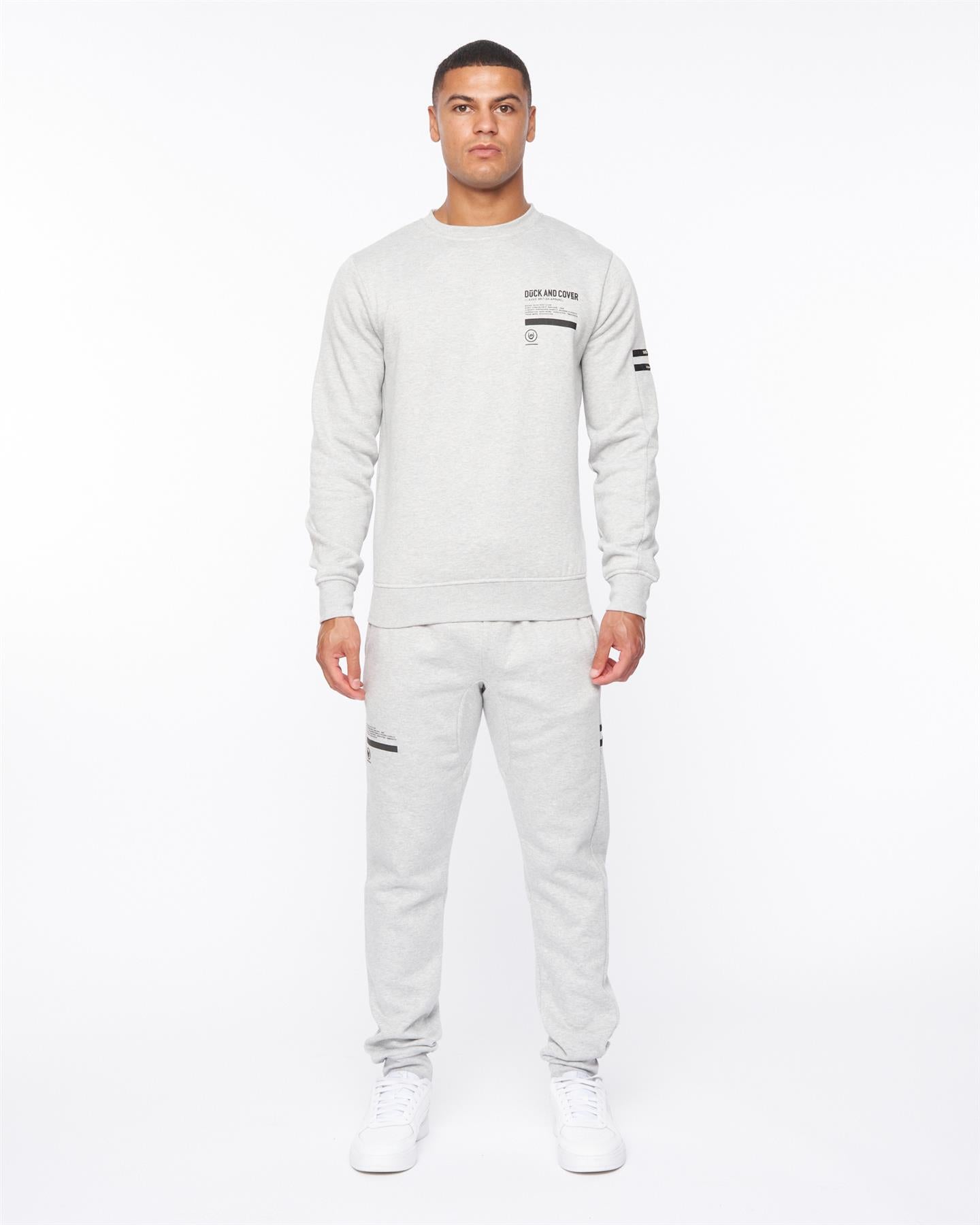 Mens Jennerkins Crew Sweat Grey Marl