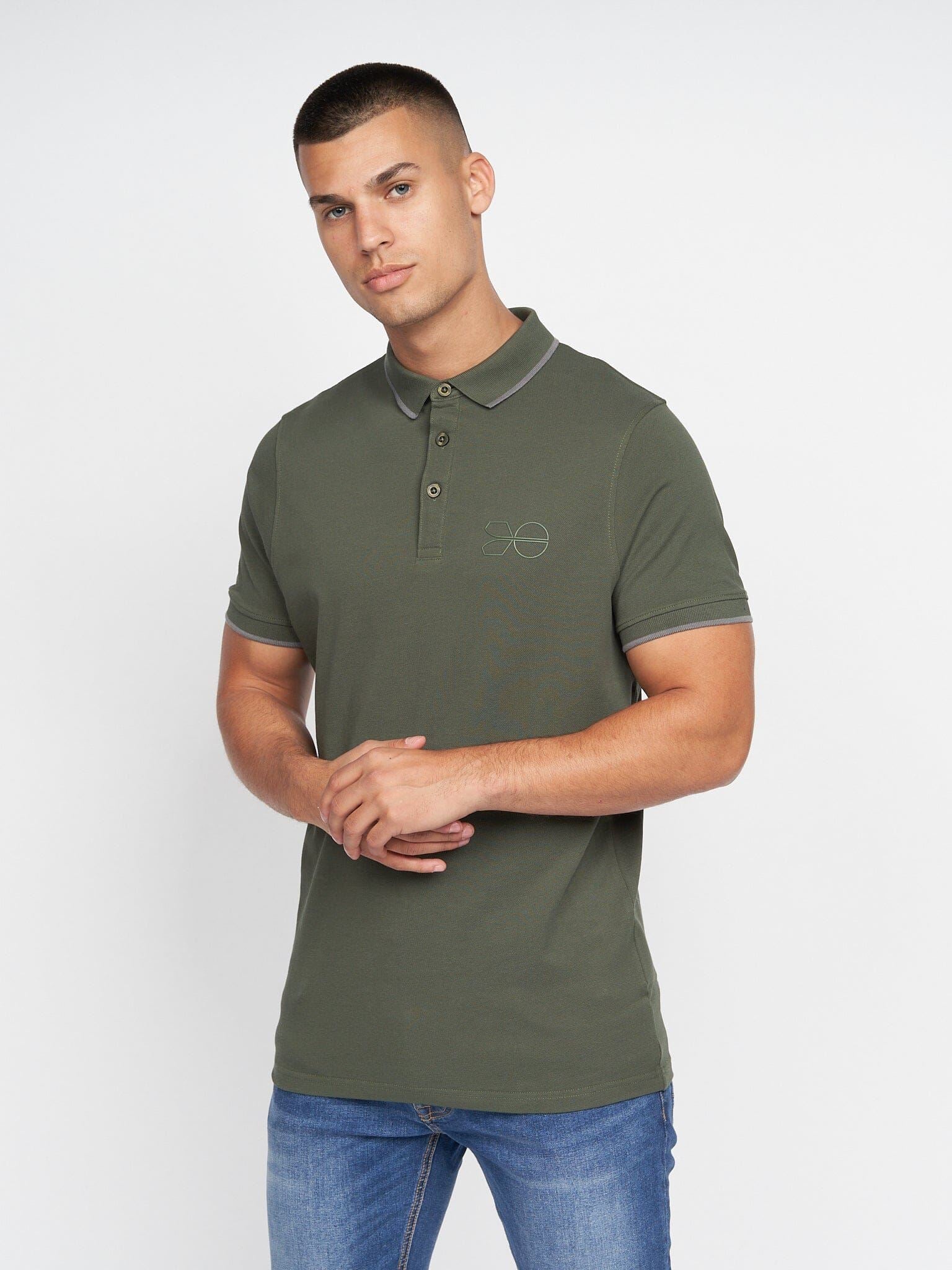 Mens Padro Polo Dark Khaki