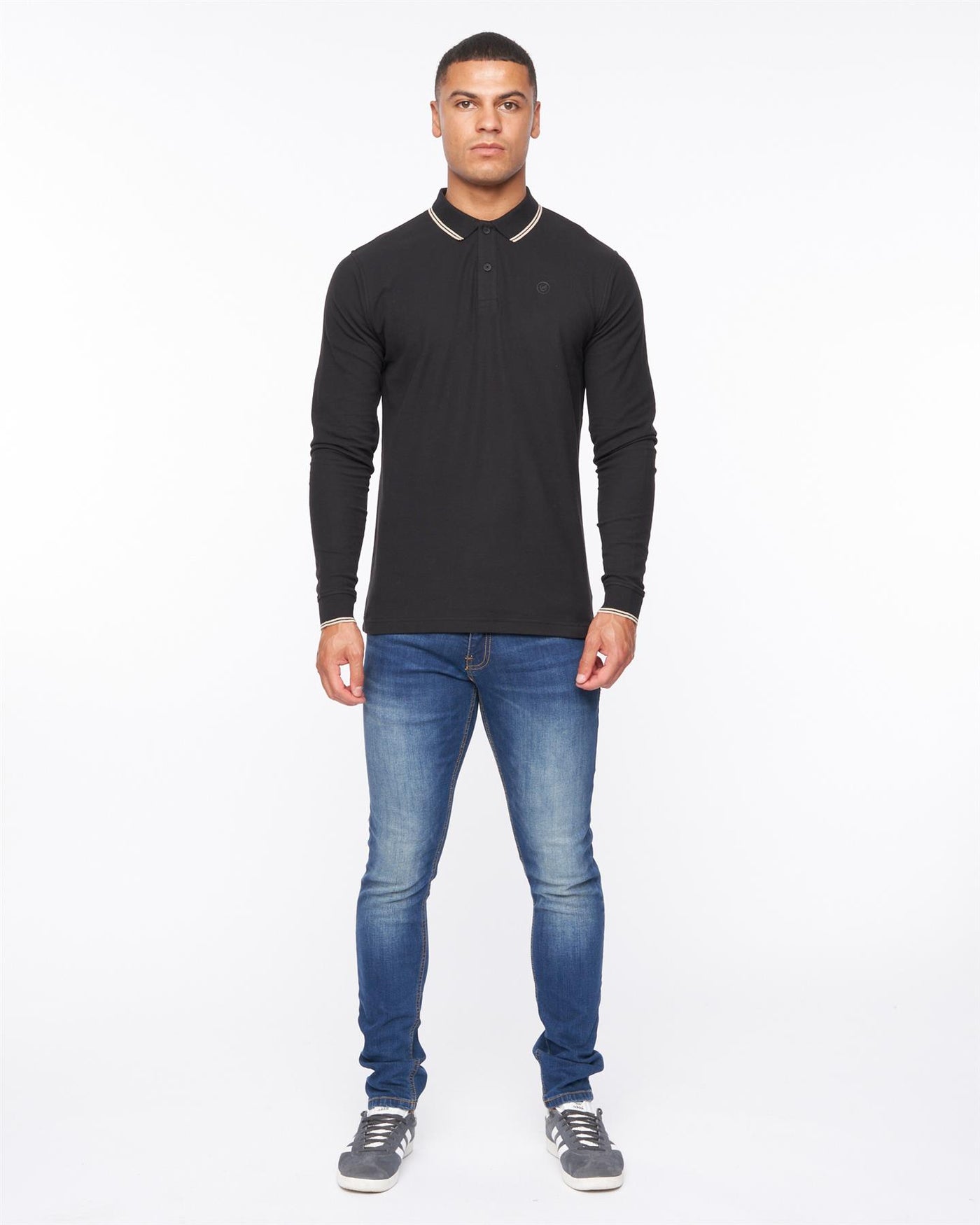 Mens Roxberry Long Sleeve Polo Black