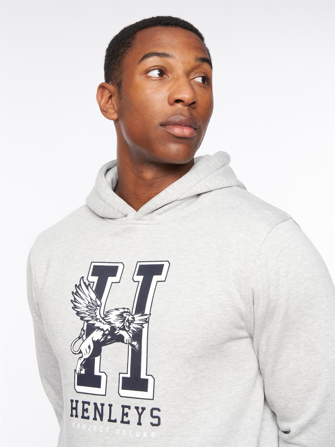 Mens Belton Hoodie Grey Marl