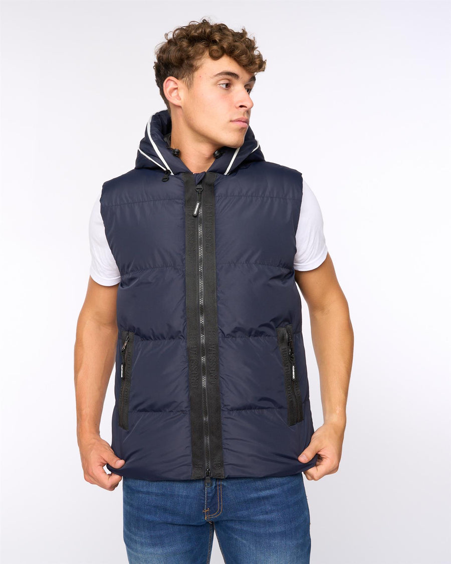 Mens Sandbox Hooded Gilet Navy