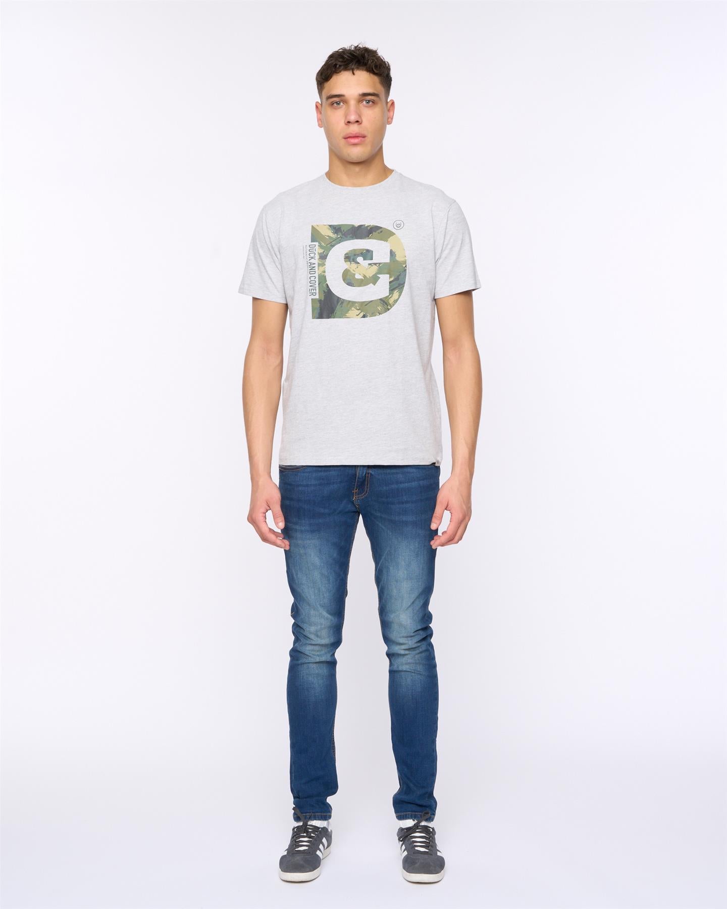 Mens Deecee T-Shirt Grey Marl