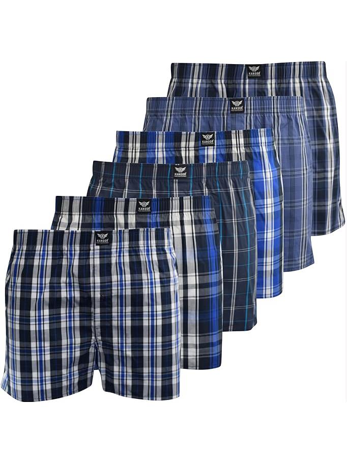 Men's Daxhe Woven Boxers 6pk Blue Check