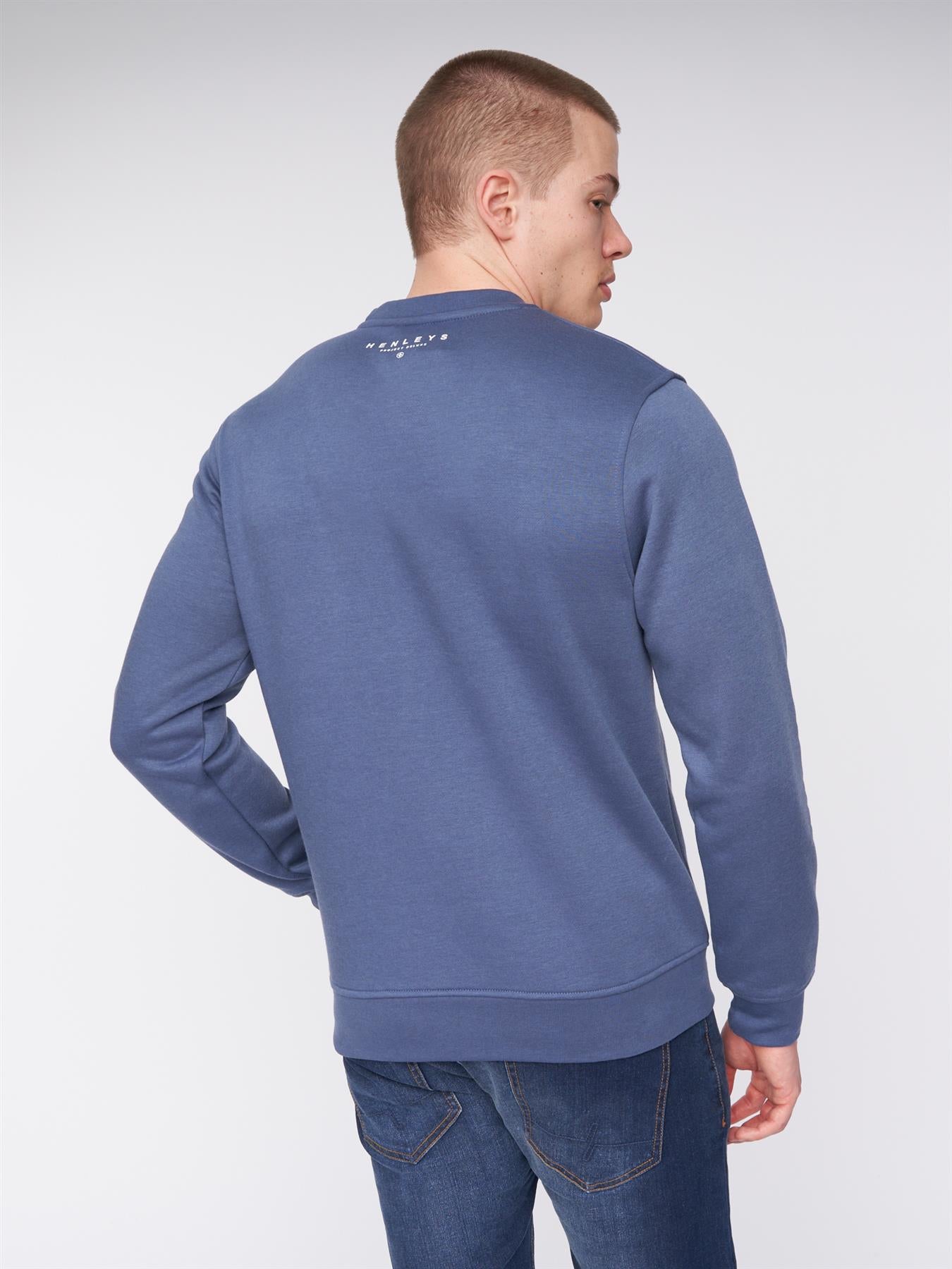 Scripthen Crew Sweat Deep Blue