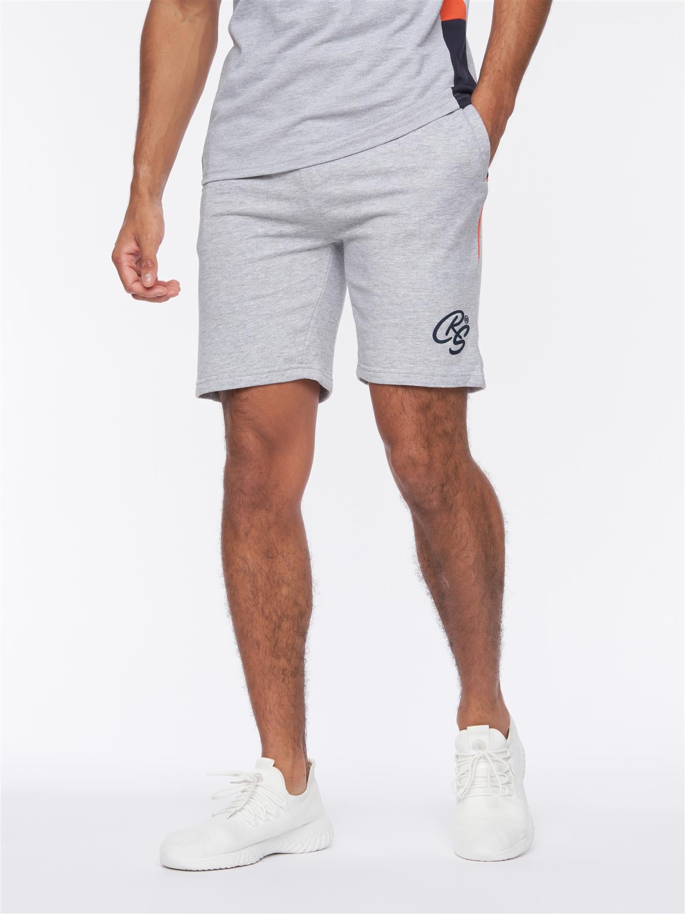 Mens Balamere Polo/Shorts Set Grey Marl