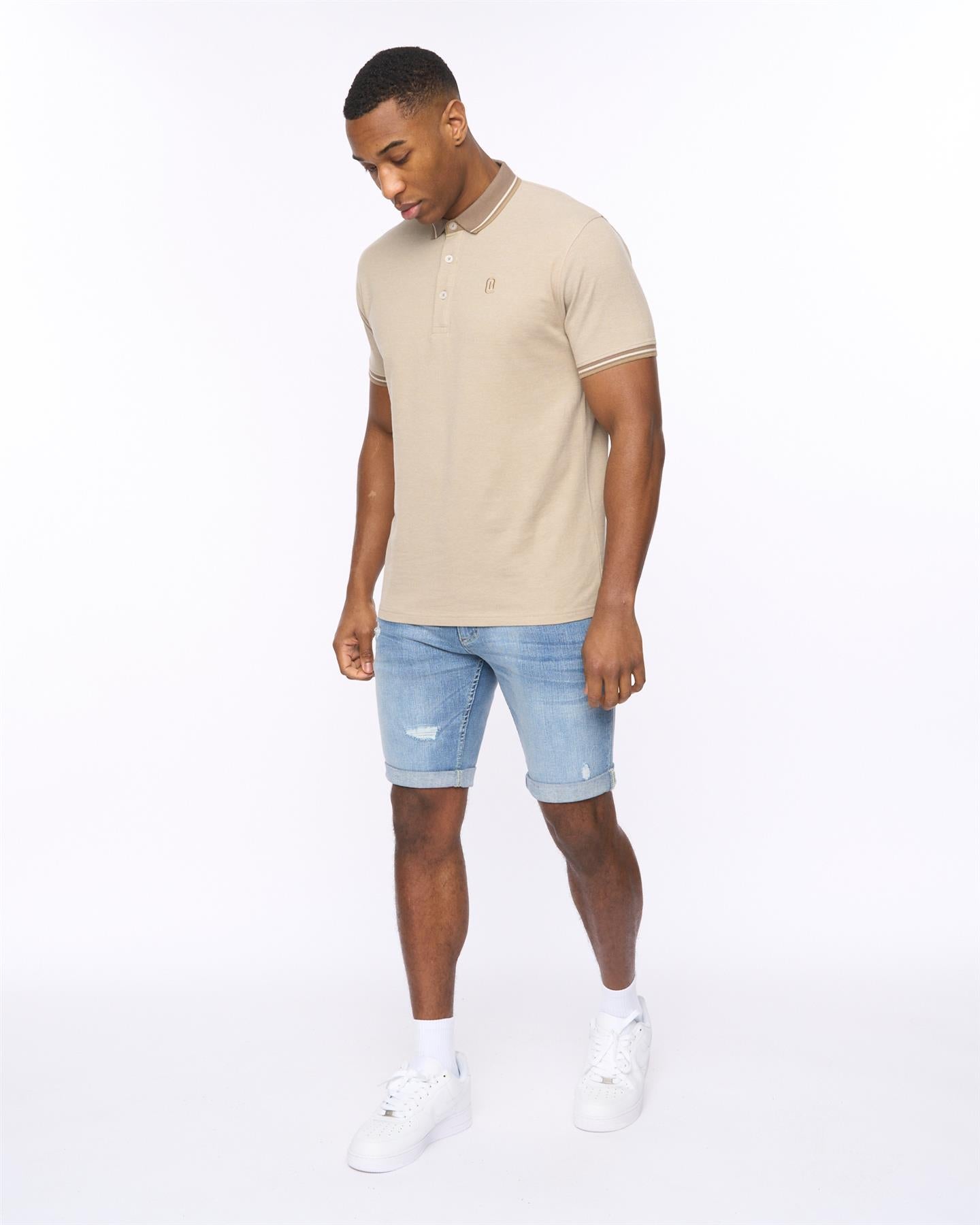 Riptrey Abraised Denim Shorts Light Wash