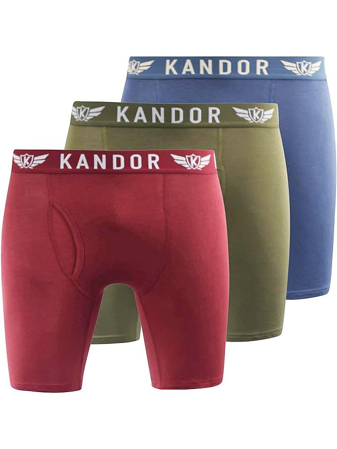 Men's Bambuso Boxers 3pk Olive/Red