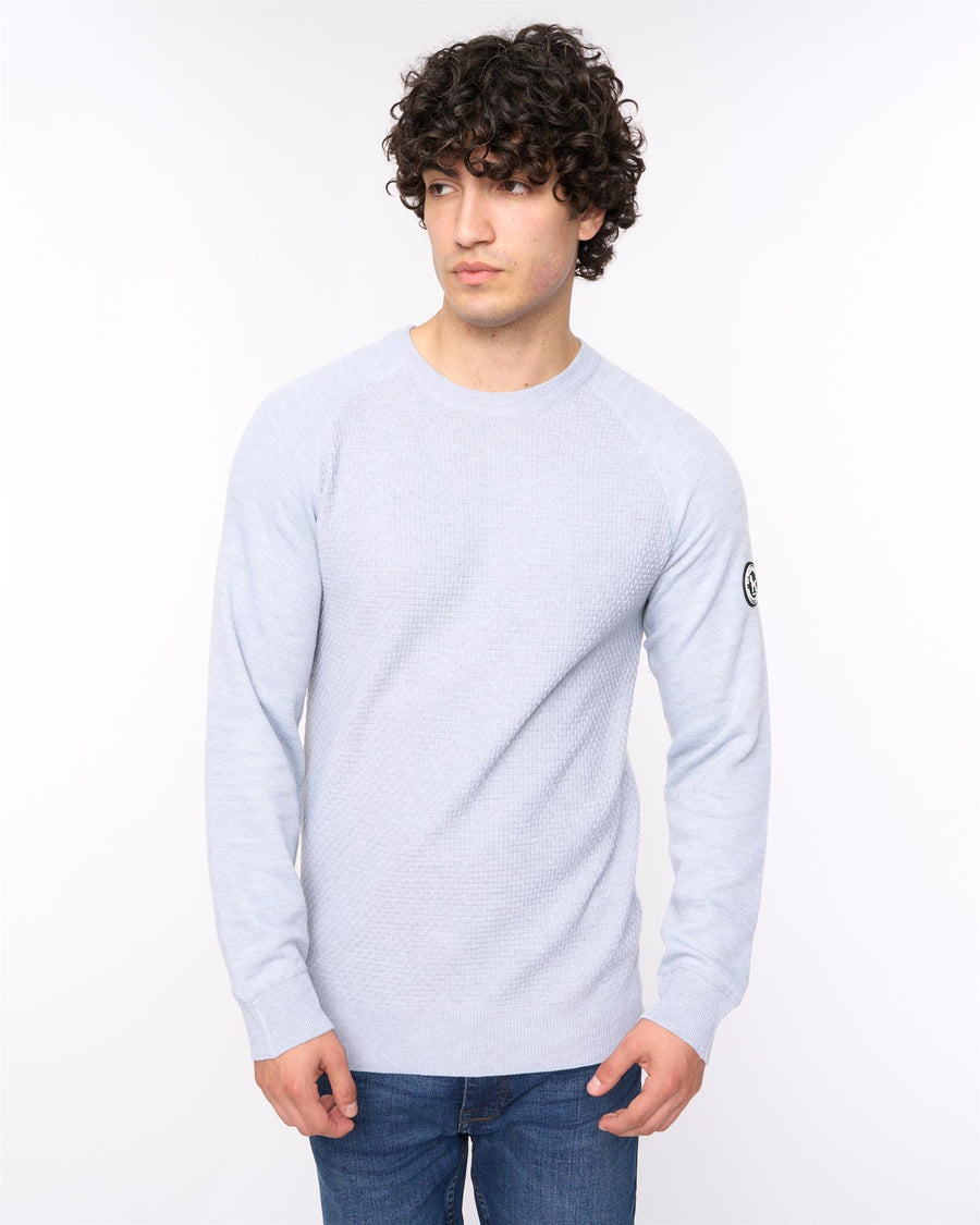 Mens  Crestfield Crew Knit Light Grey Marl