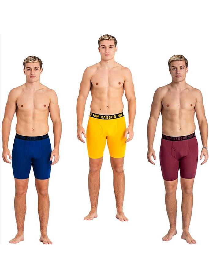 Men's Bambuso Boxers 3pk Yellow/Wine