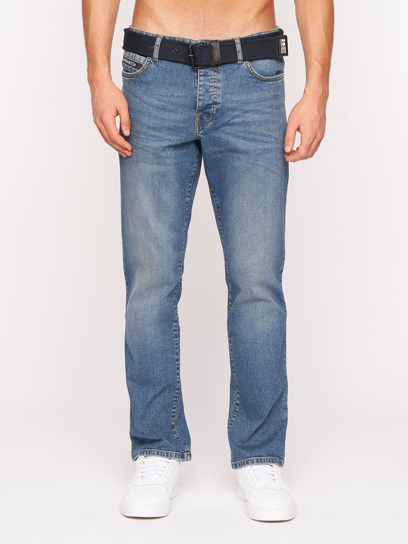 Princed Denim Jeans Stone Wash