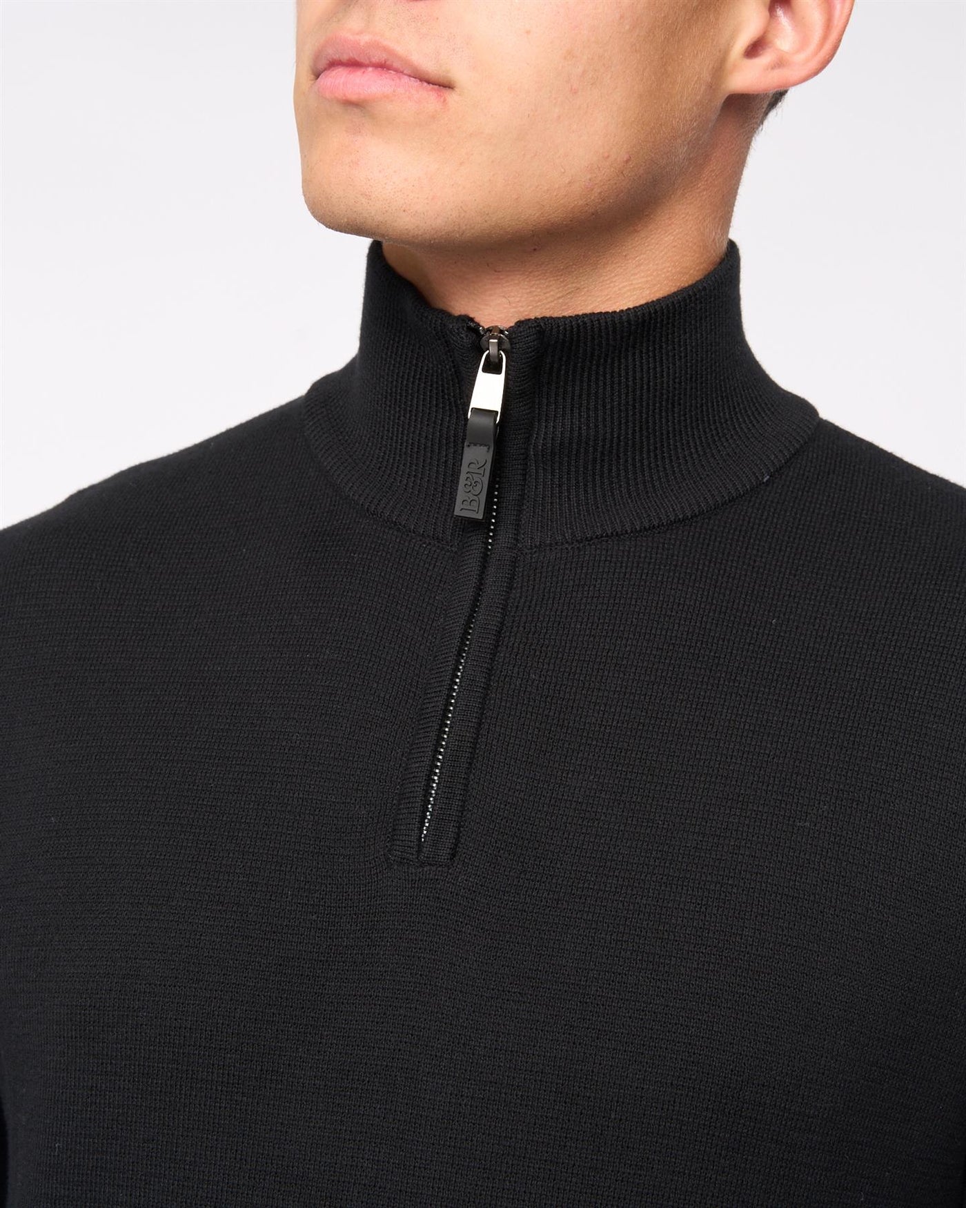 Mens  Kempsford Funnel Neck Knit Black