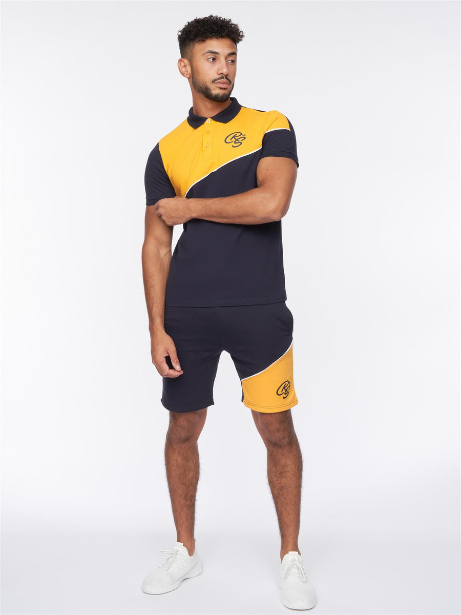 Ventamoore Polo/Shorts Set Navy/Yellow
