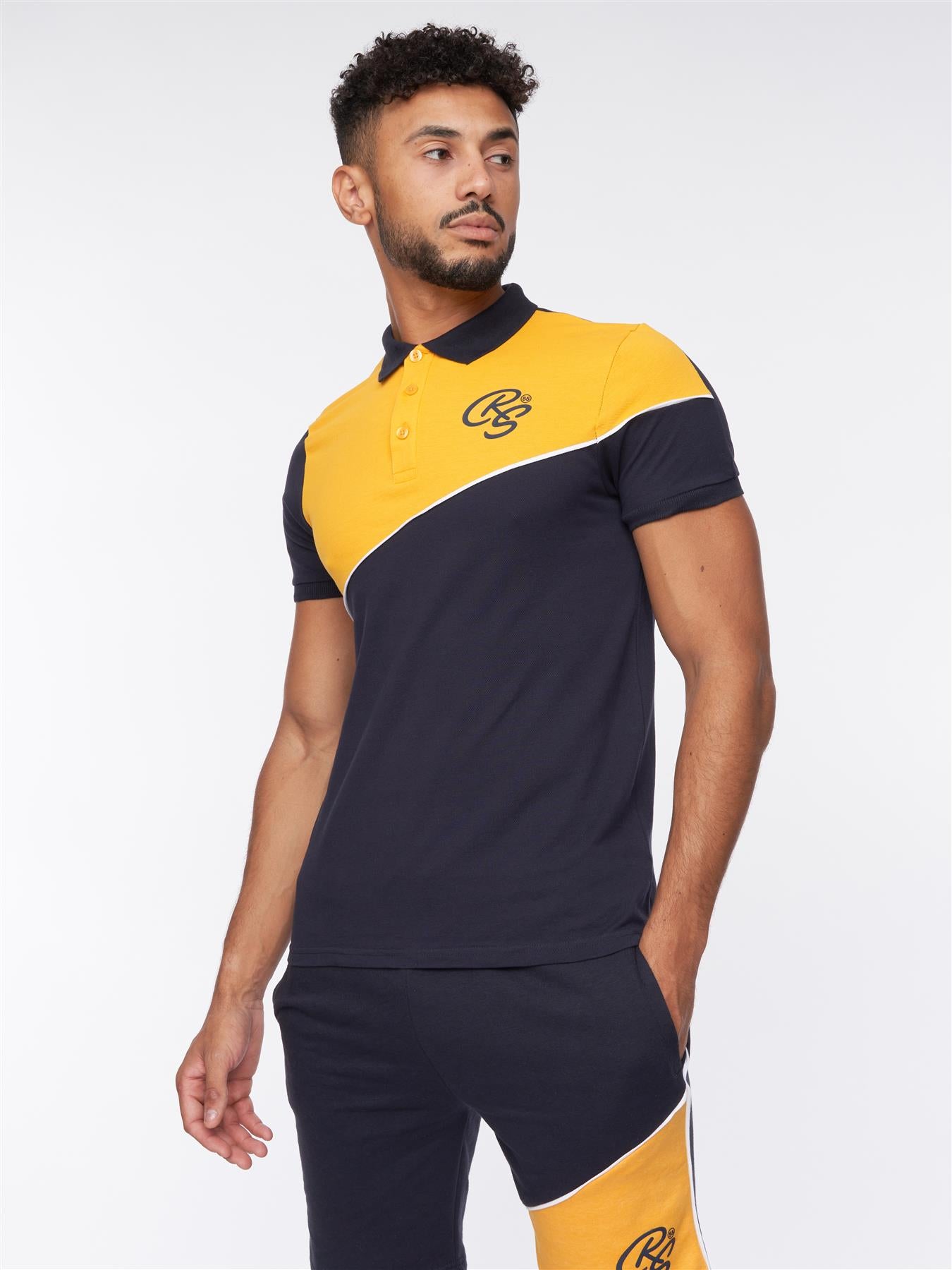 Ventamoore Polo/Shorts Set Navy/Yellow