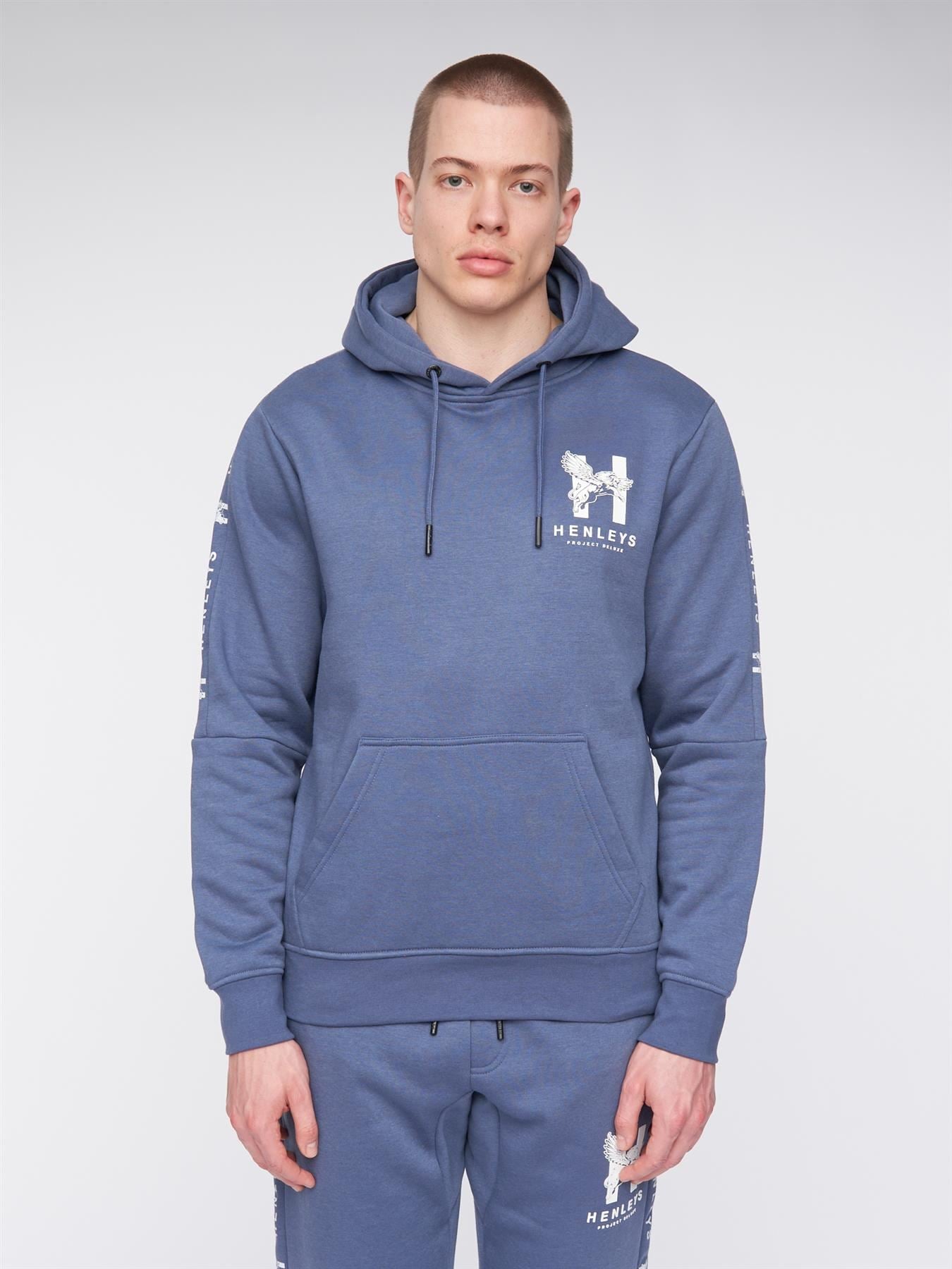 Mens Tapehen Hoodie Deep Blue