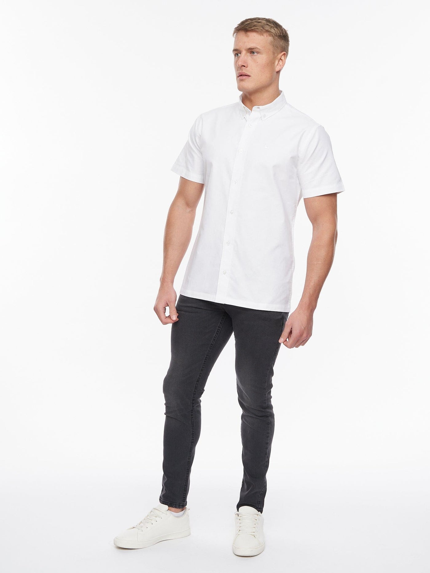 Balton Short Sleeve Oxford Shirt White