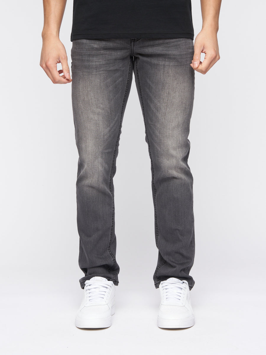 Crosshatch Mens Svelte Stretch Jeans Dark Grey