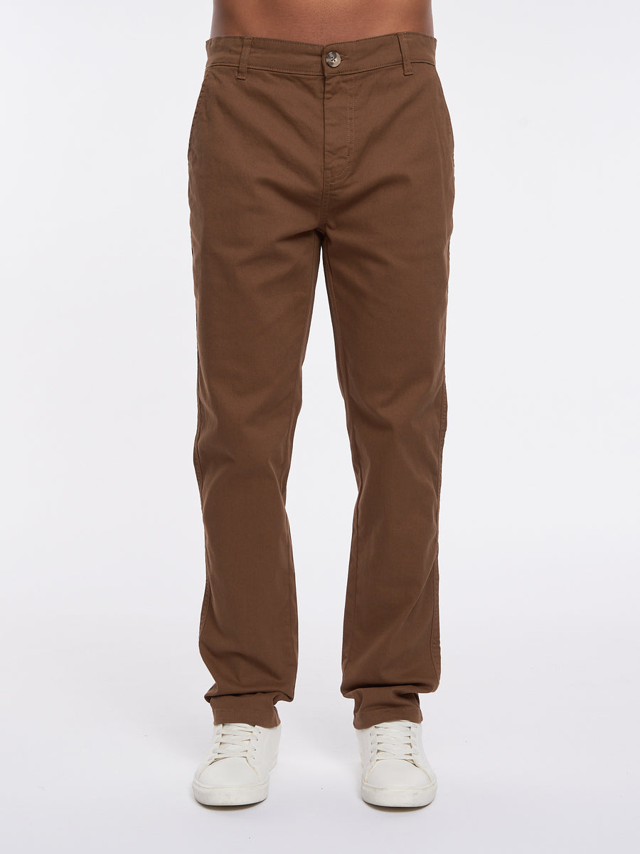 Crosshatch Mens Roysden Chinos Cinnamon