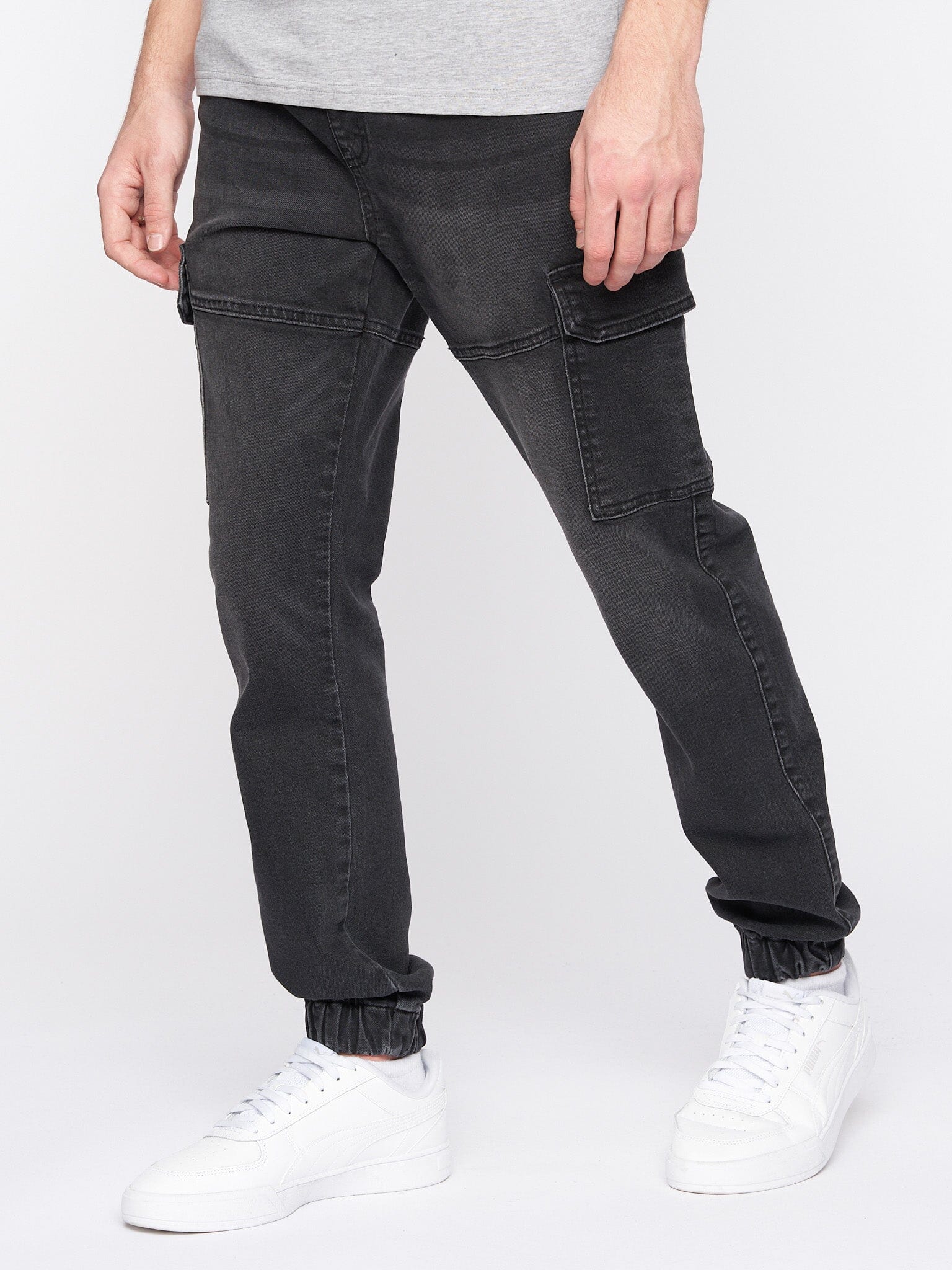 Malimore Cargo Cuff Jeans Black Wash