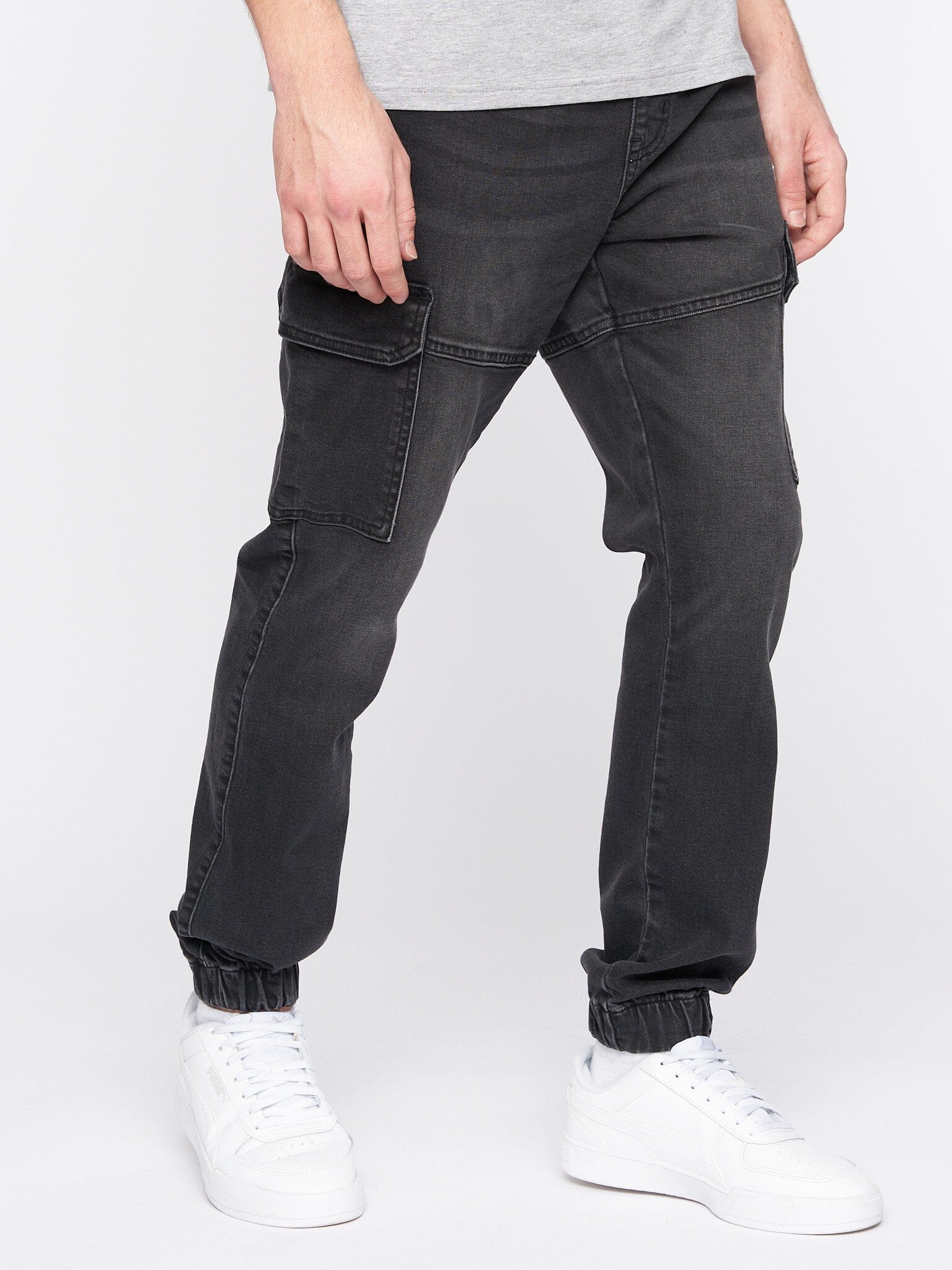 Malimore Cargo Cuff Jeans Black Wash