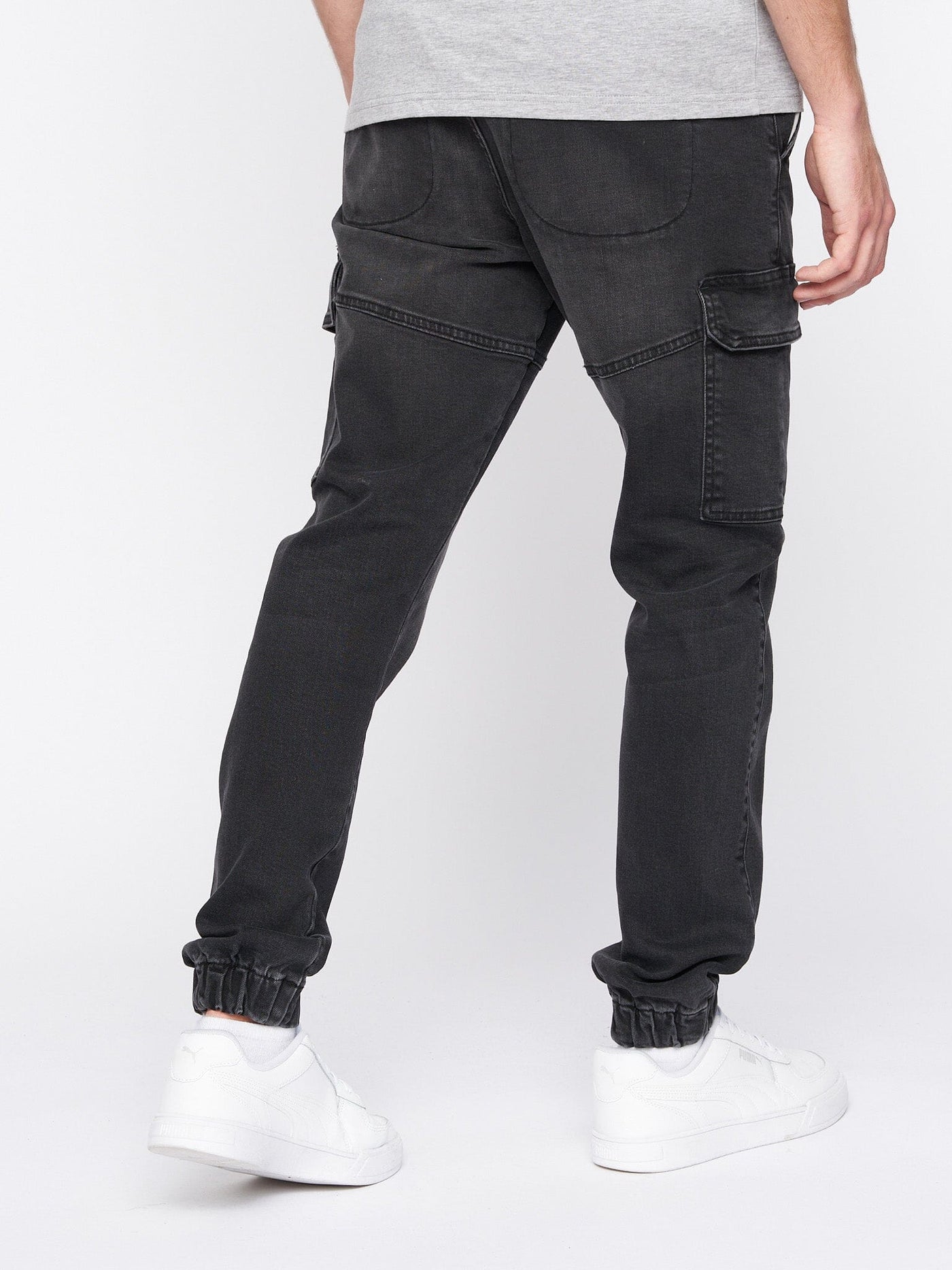 Malimore Cargo Cuff Jeans Black Wash