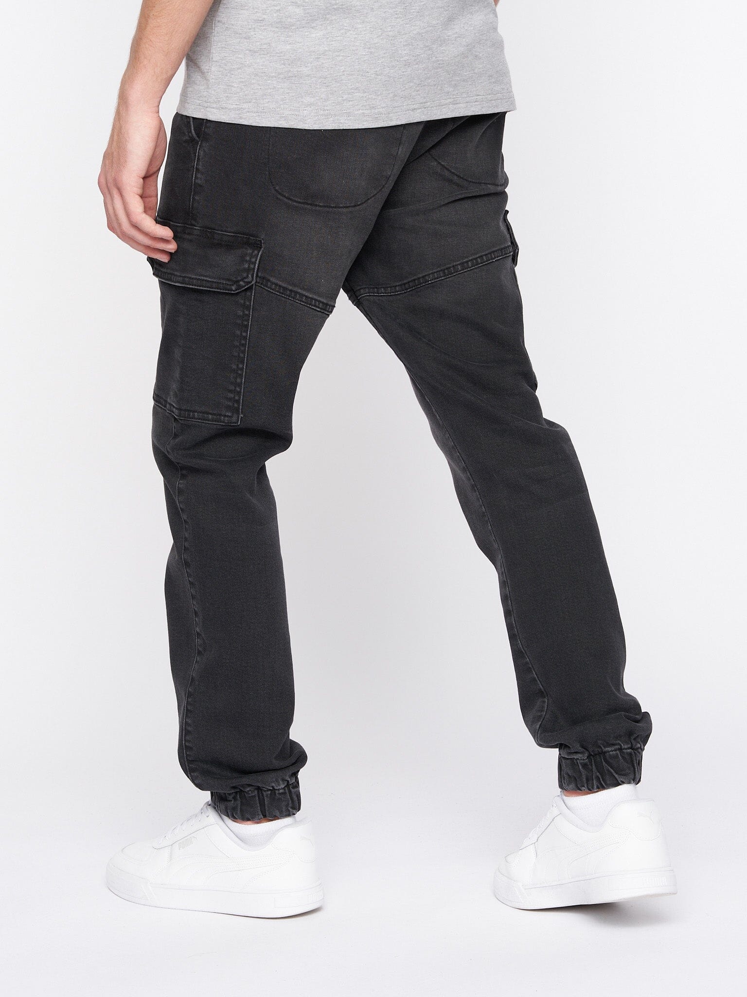 Malimore Cargo Cuff Jeans Black Wash