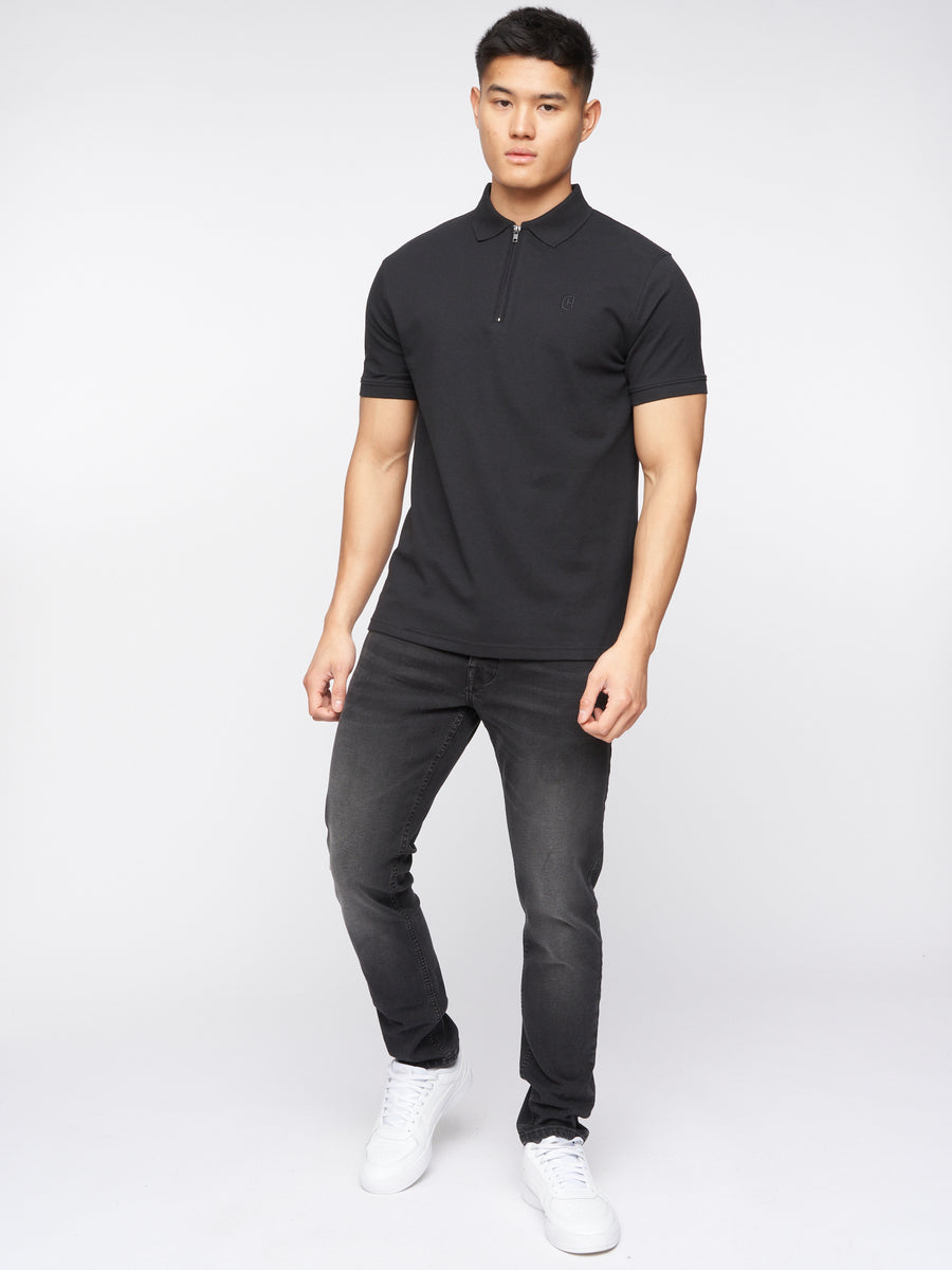 Telepart Zip Polo Black