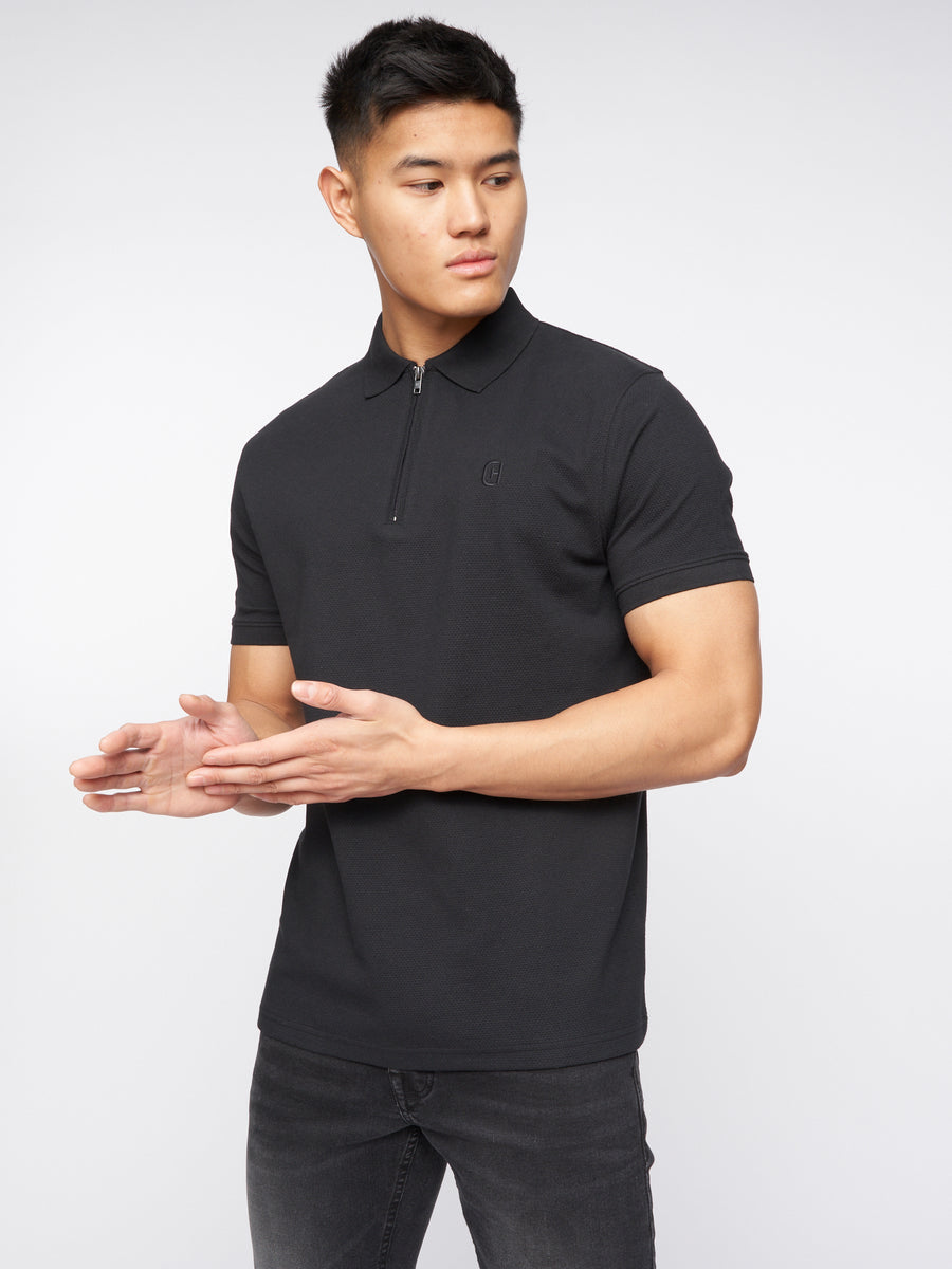 Telepart Zip Polo Black