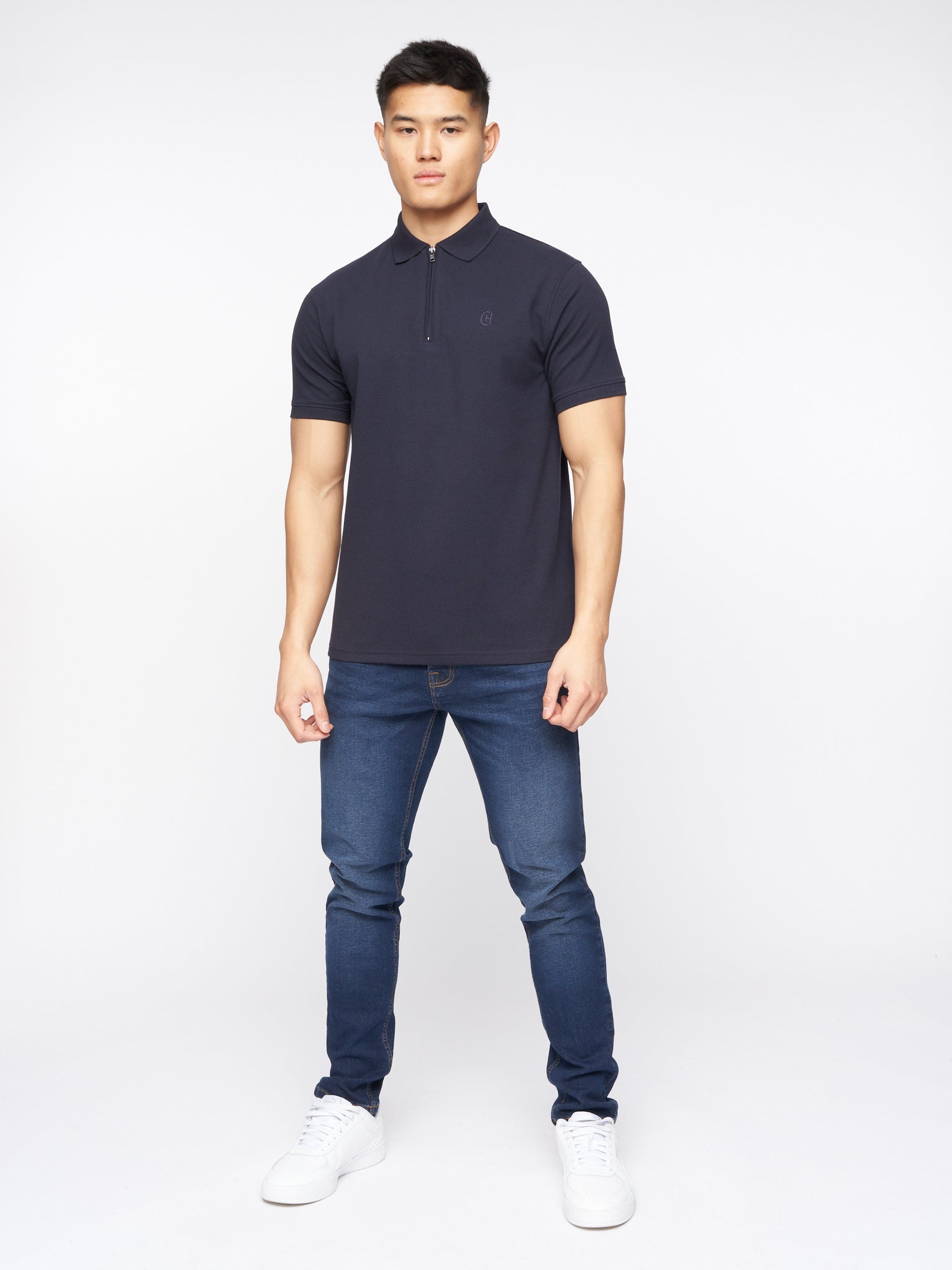 Telepart Zip Polo Navy